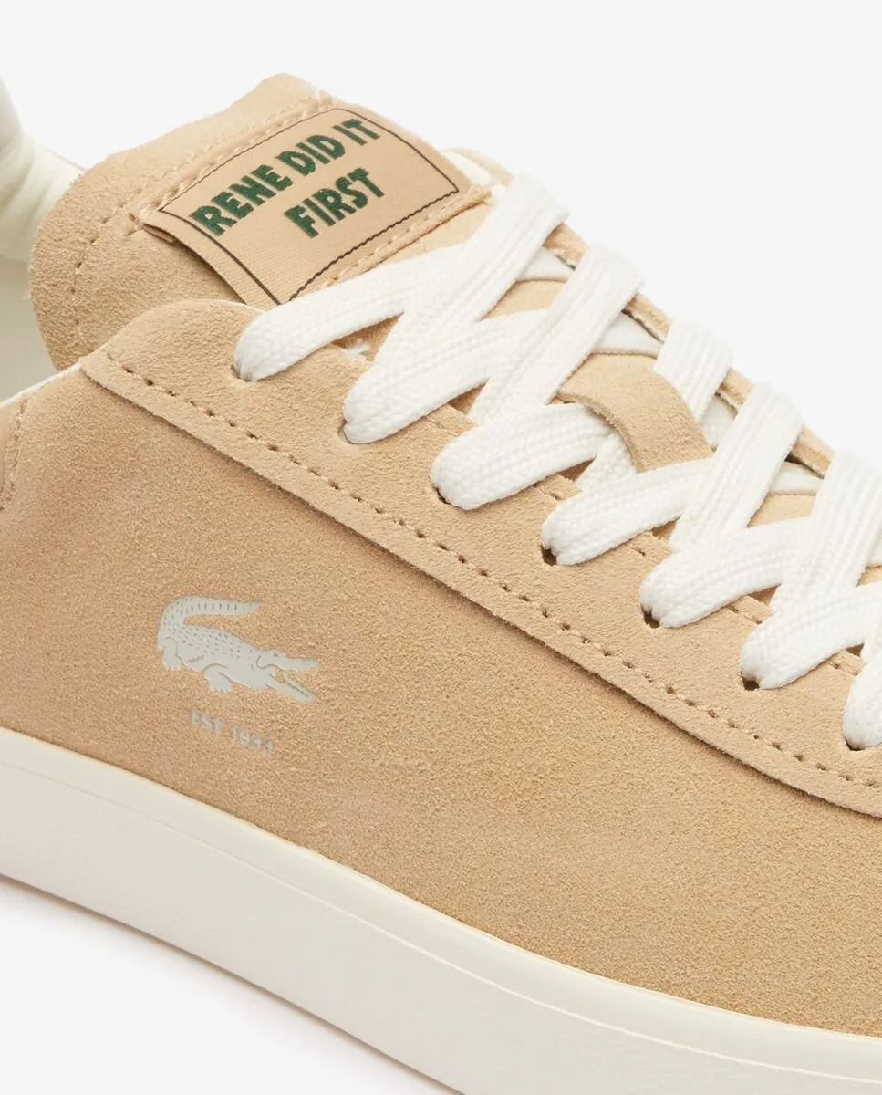 LACOSTE Light Brown Women’s Baseshot Tonal Leather Trainers