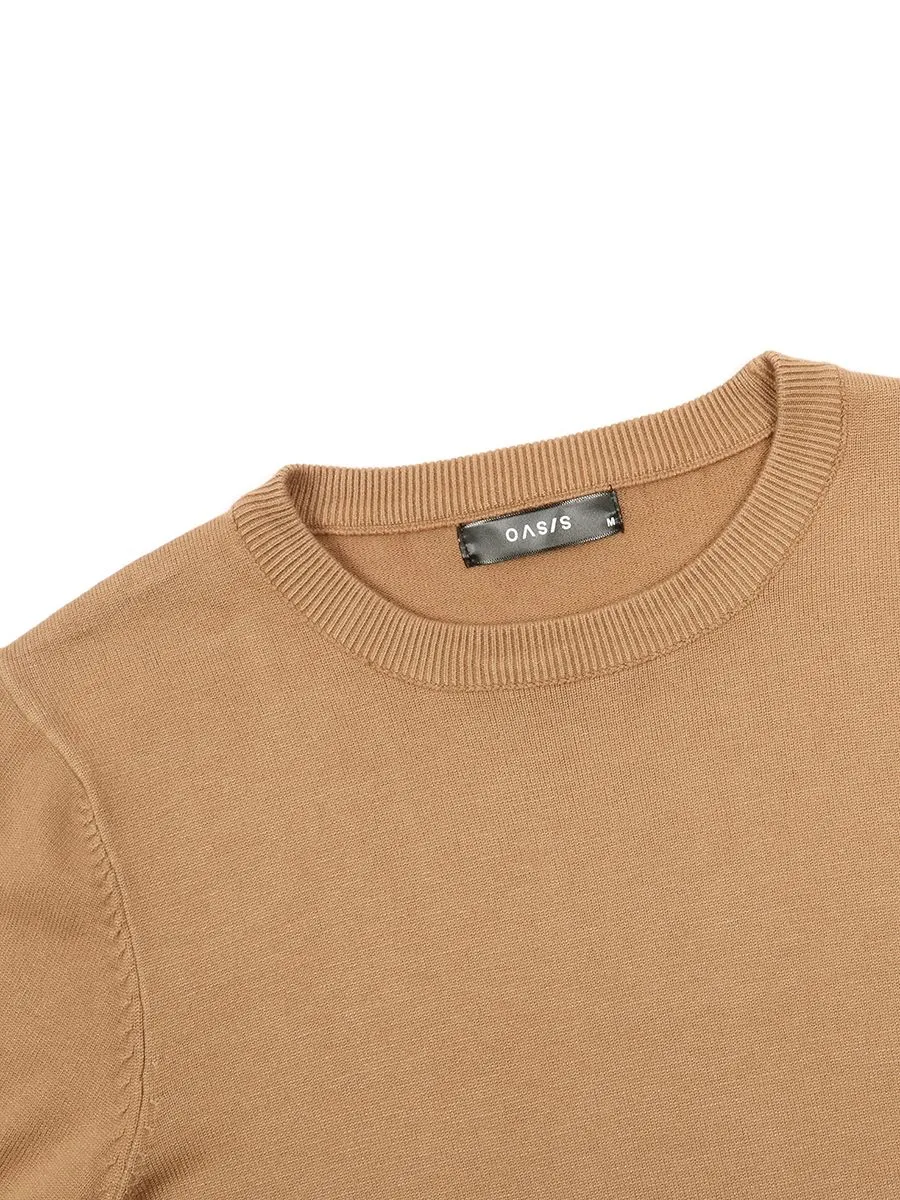 OASIS Men's Long Sleeve Sweater Khaki
