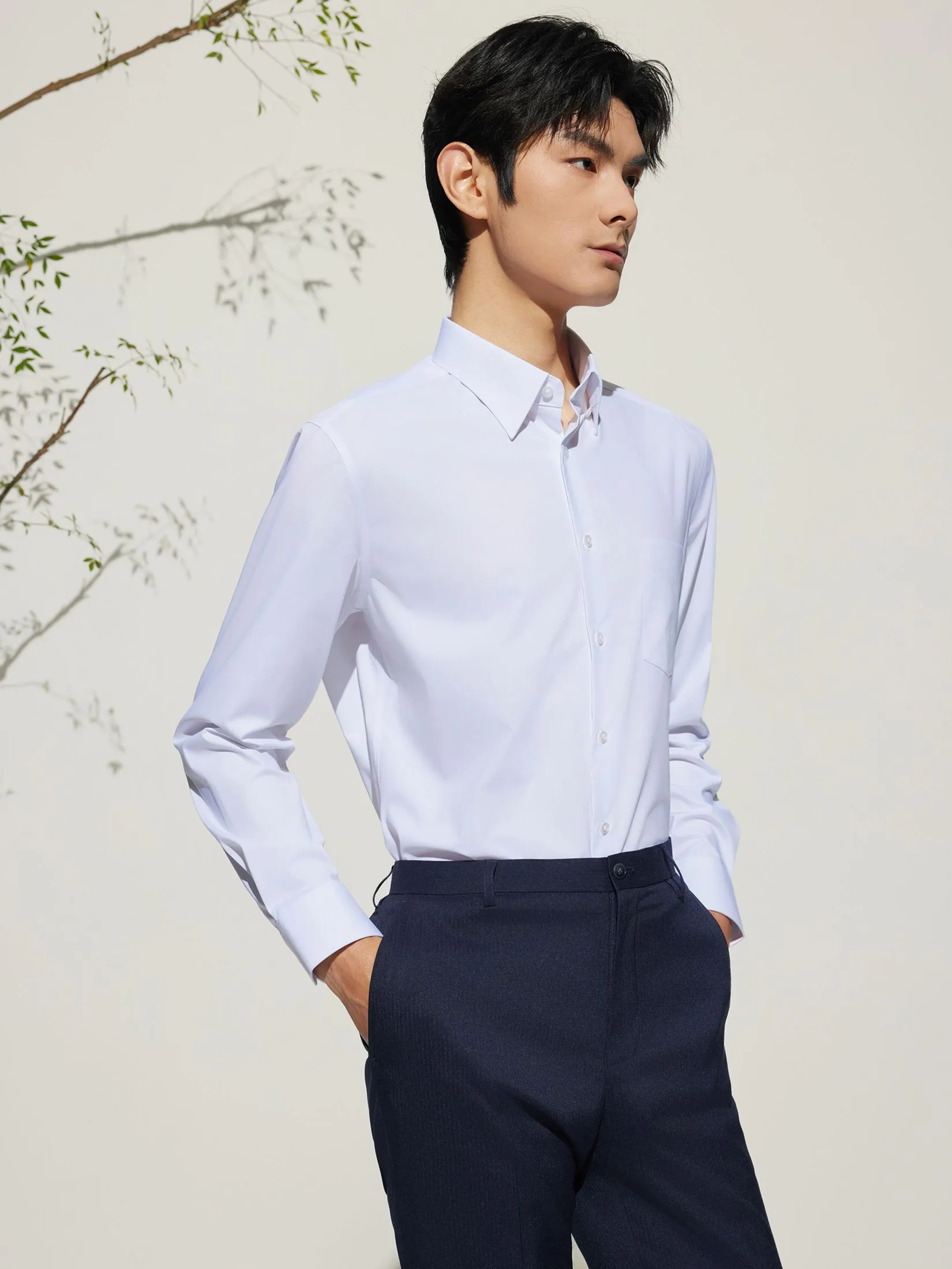 G2000 Men Clothing Non-Iron Silky Touch  Shirt Smart Fit - White