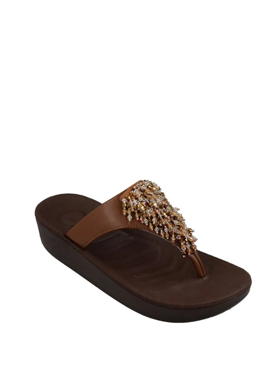 AEROSOFT Women Flip-Flops Extra Soft F11 - Brown