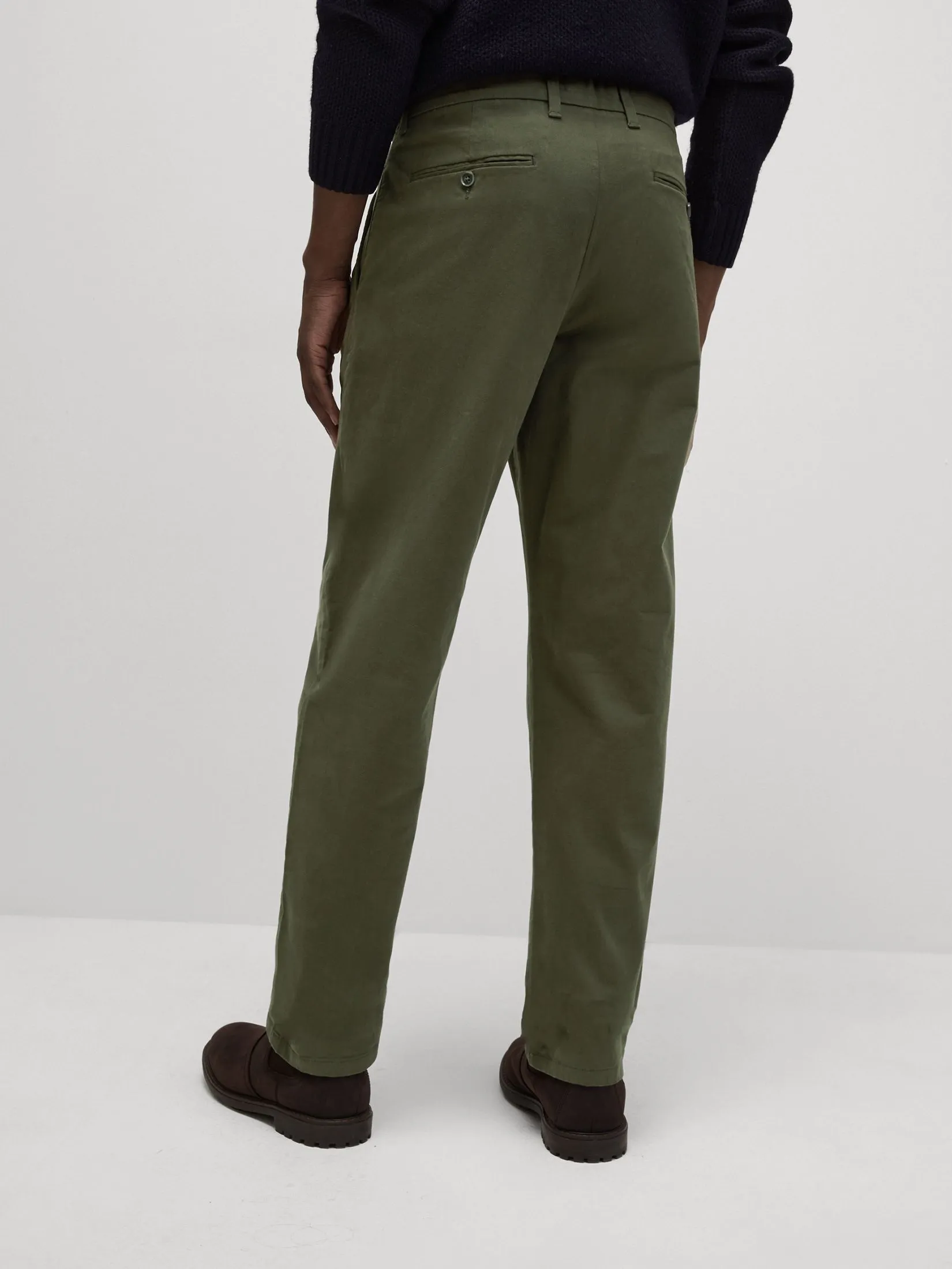 MARKS & SPENCER Men Chino Pants Loose Fit Stretch Faded Khaki