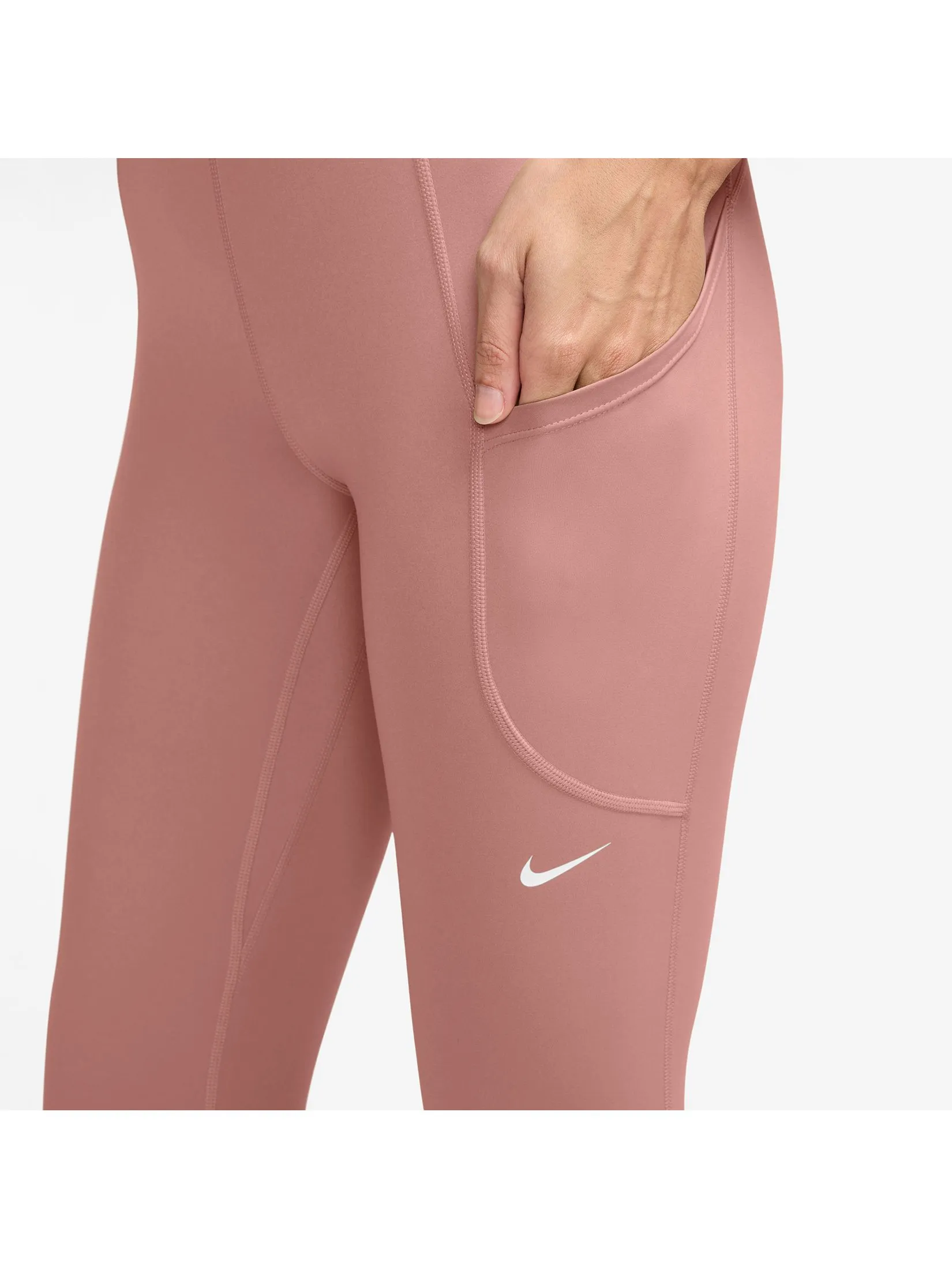 NIKE Women 7/8 Leggings Pro Sculpt High Waisted FV7389-685 Rust Pink/White