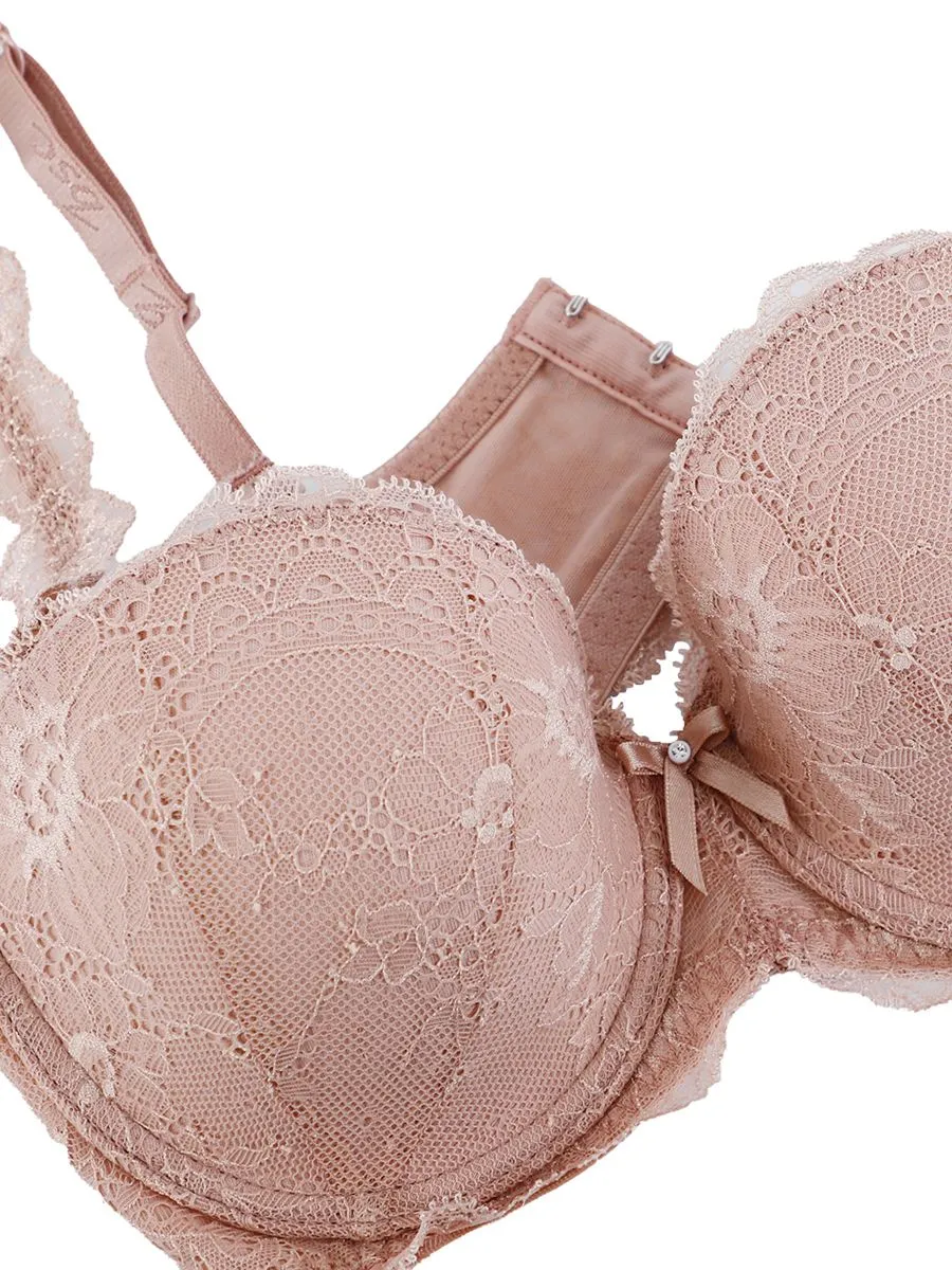 BSC LINGERIE Women Moulded Bra Lace  BB6640BN Beige