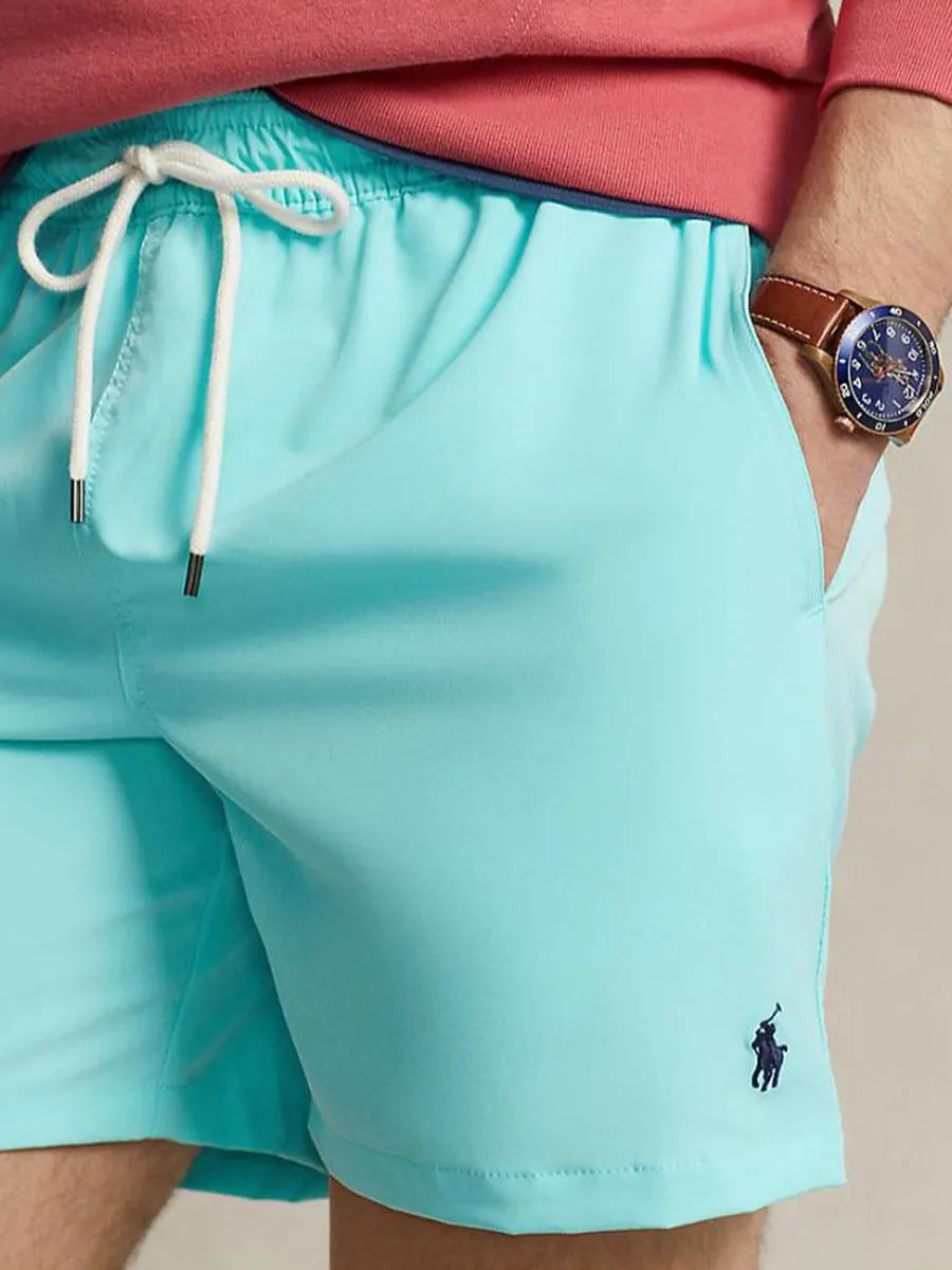 POLO RALPH LAUREN Men Trunks-5.75-Inch Traveler Classic Swim Trunk-Blue
