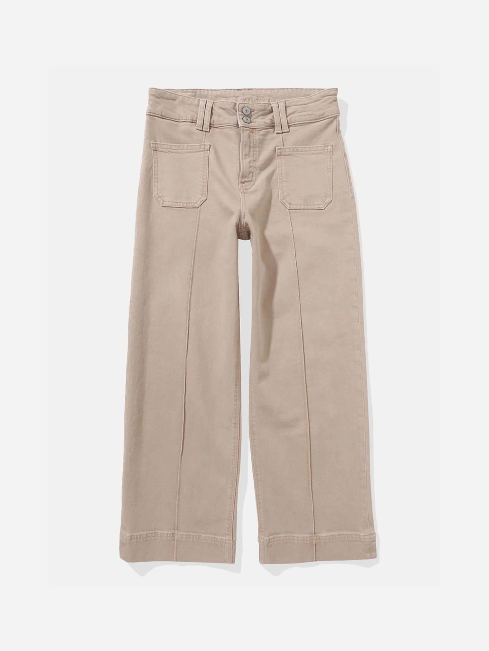 AMERICAN EAGLE WOMEN 5558 HR STOVEPIPE CROP 296 CAMEL Size - 0 SHORT