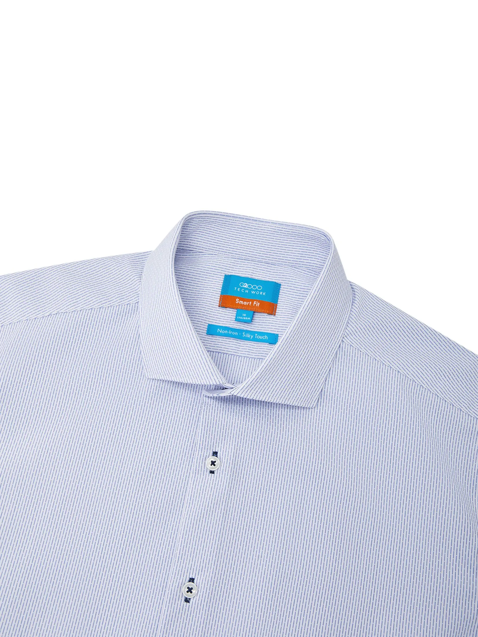 G2000 Men Clothing Non-Iron Silky Touch Stripe Shirt  Smart Fit - Blue
