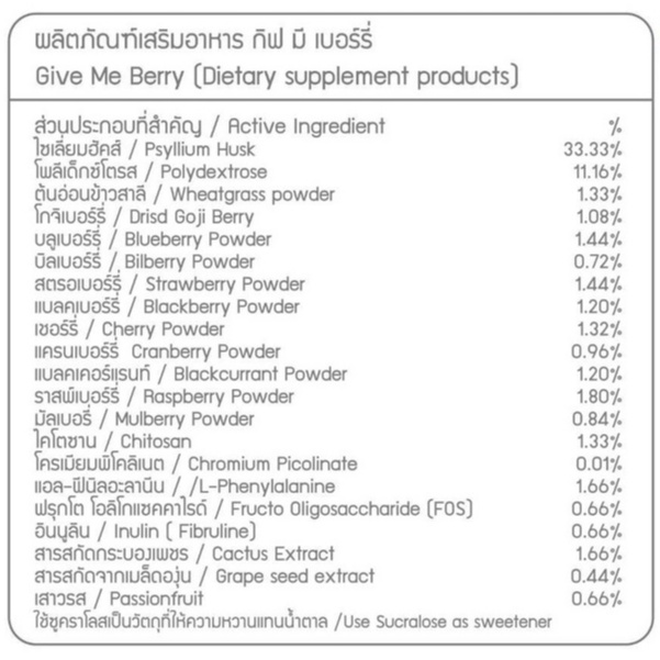 Ягодная клетчатка для похудения и детокса Give me Berry 210 гр