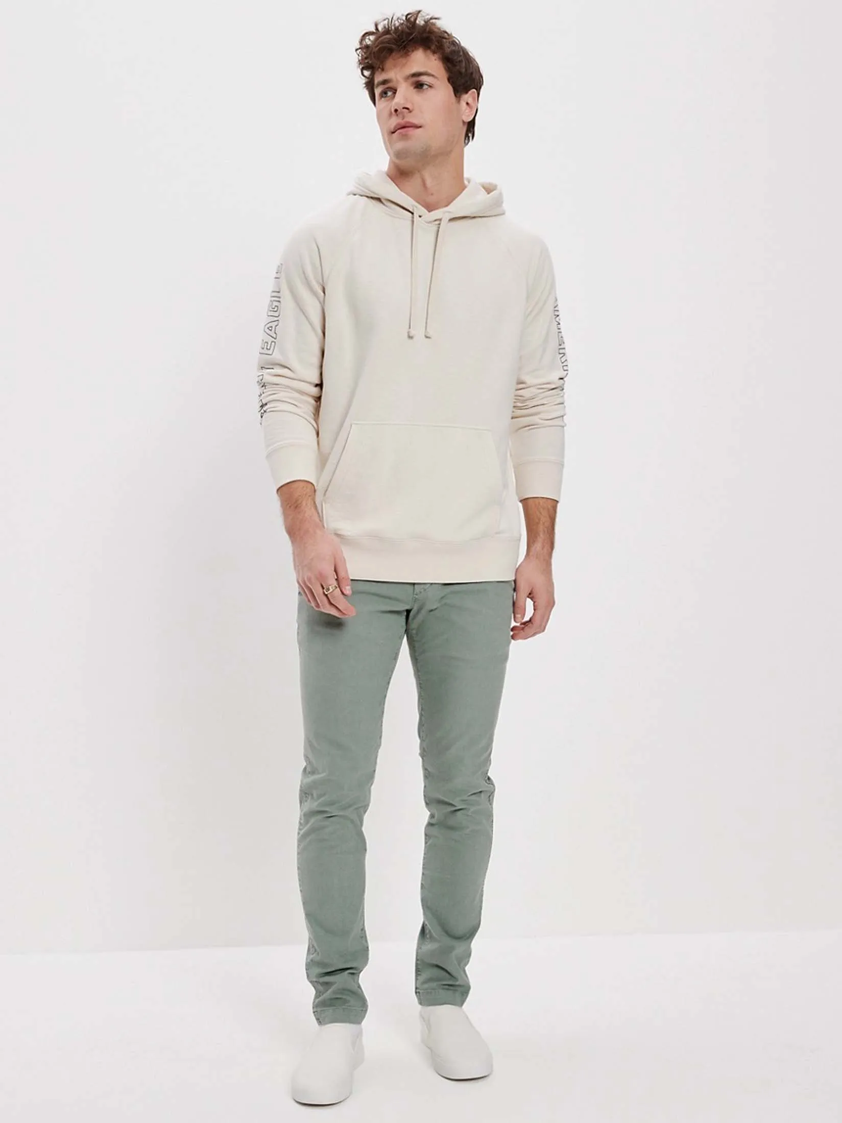 AMERICAN EAGLE MEN 4720 ATHLETIC SKINNY LIVED IN KHAKI 353 OVERCAST GREEN