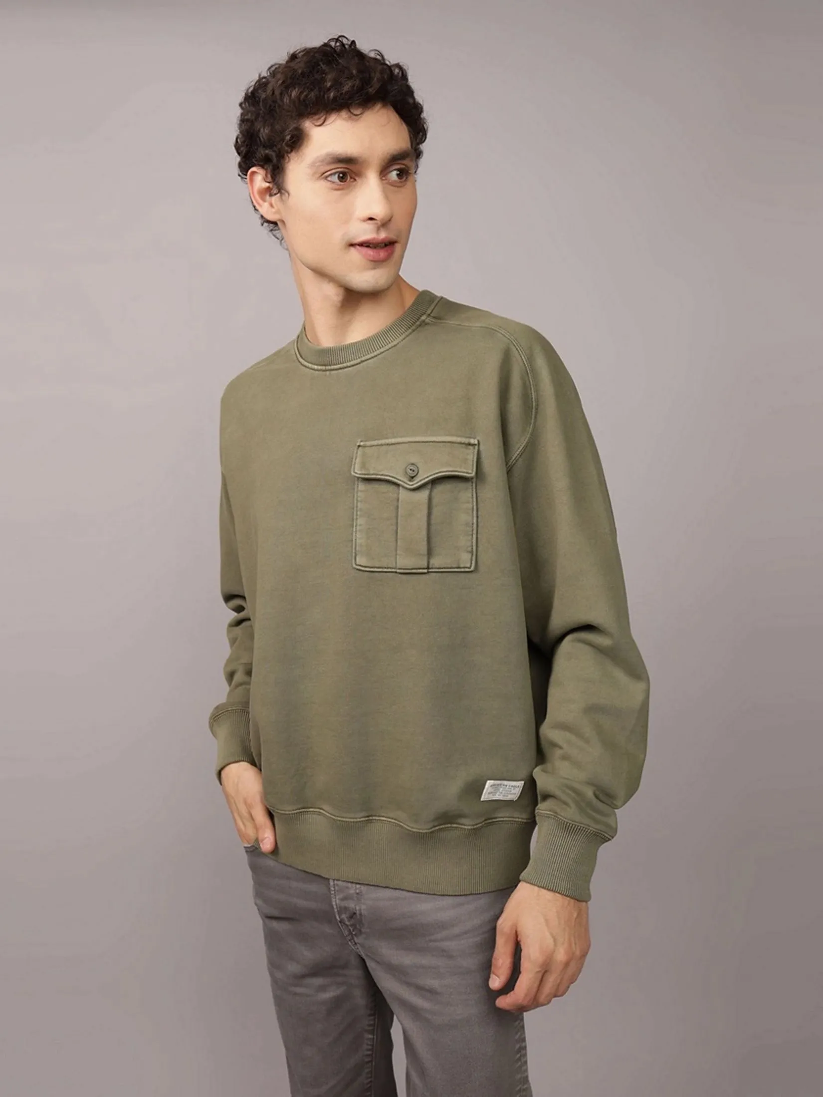 AMERICAN EAGLE MEN 2329 INTL UTILITY CREWNECK 309 OLIVE