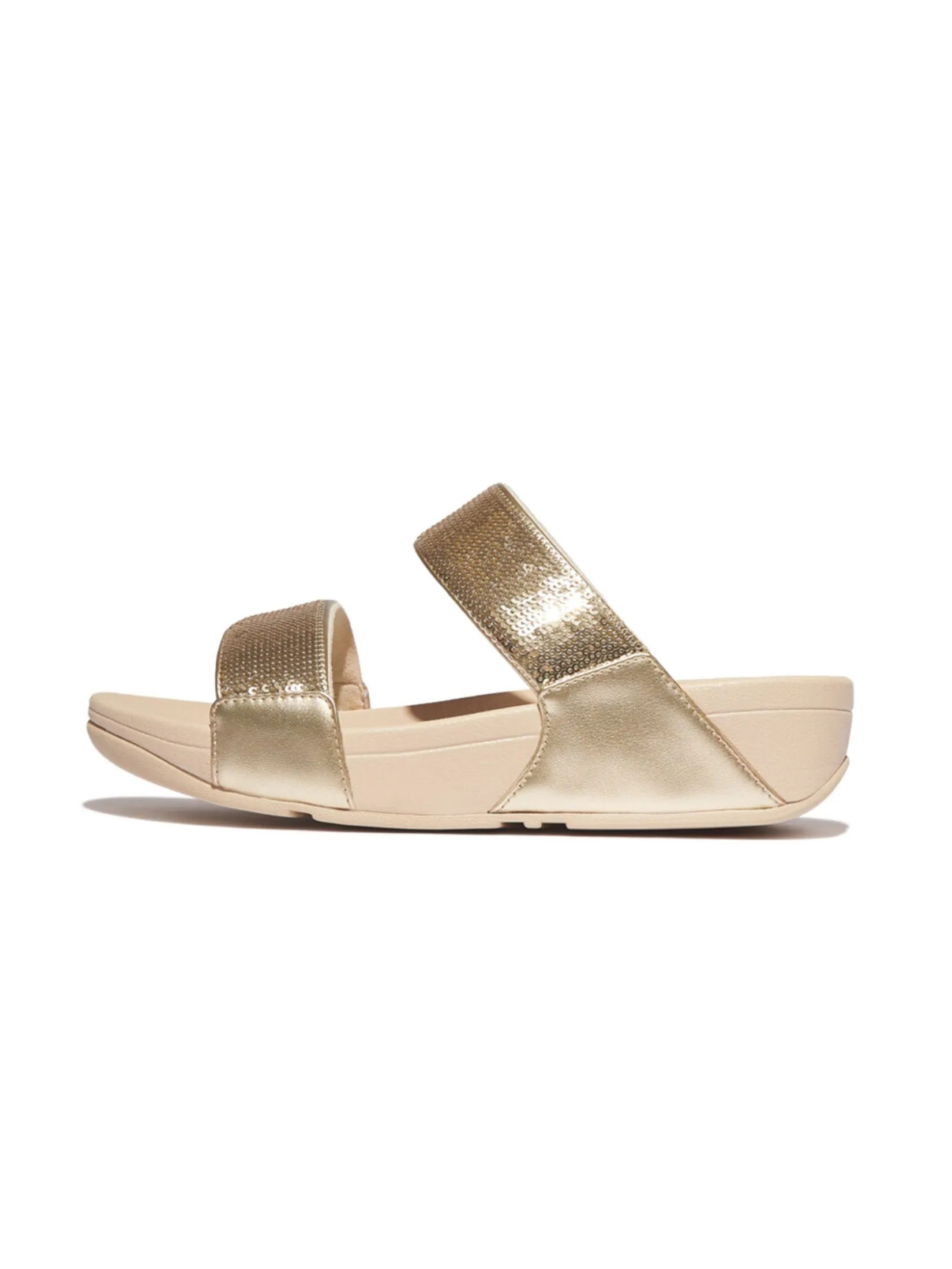 FitFlop™ WOMEN'S LULU SEQUIN SLIDES GOLD