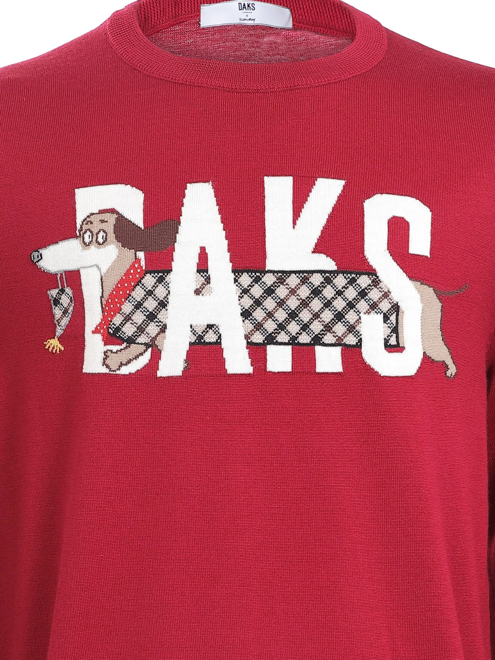 DAKS Men's DAKS Round Neck Long Sleeve Sweater Red