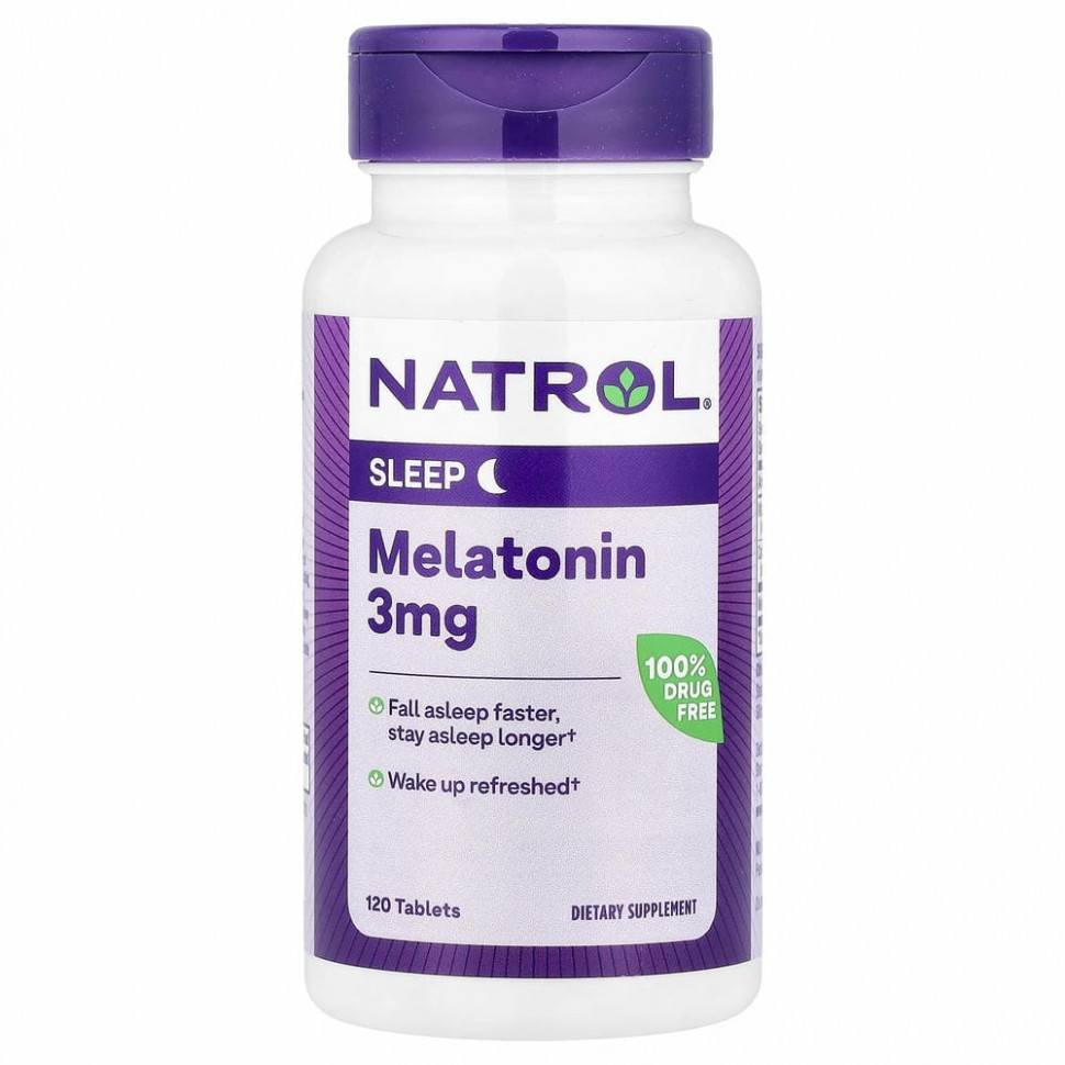 Natrol, Мелатонин, 3 мг, 120 таблеток