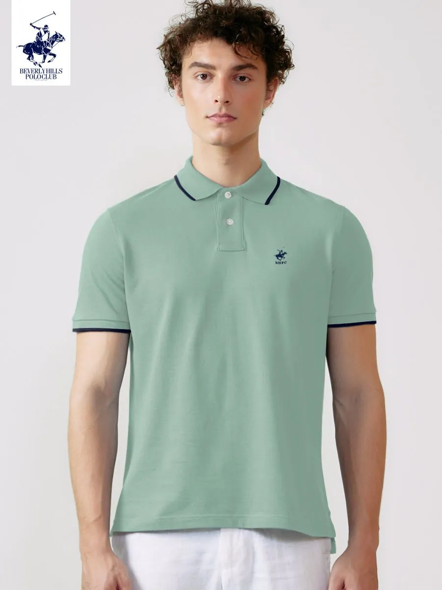 BEVERLY HILLS POLO CLUB Light green Men Polo Shirts Model BN2A635