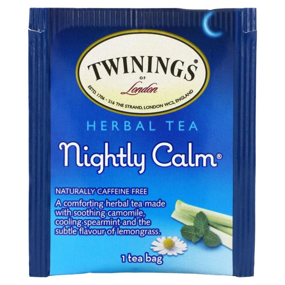 Twinings, Nightly Calm, травяной чай без кофеина, 20 чайных пакетиков, 29 г (1,02 унции)