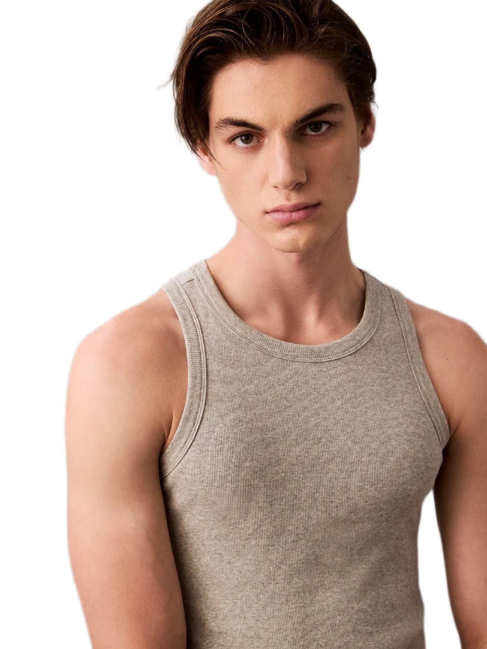 CALVIN KLEIN Men's Cotton Stretch Slim Tank Top Grey