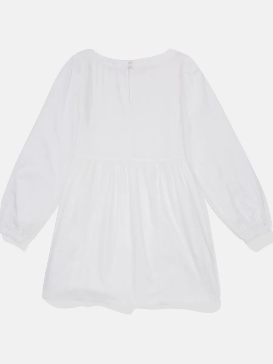 AMERICAN EAGLE WOMEN LS SWING MINI DRESS INTL 100 WHITE