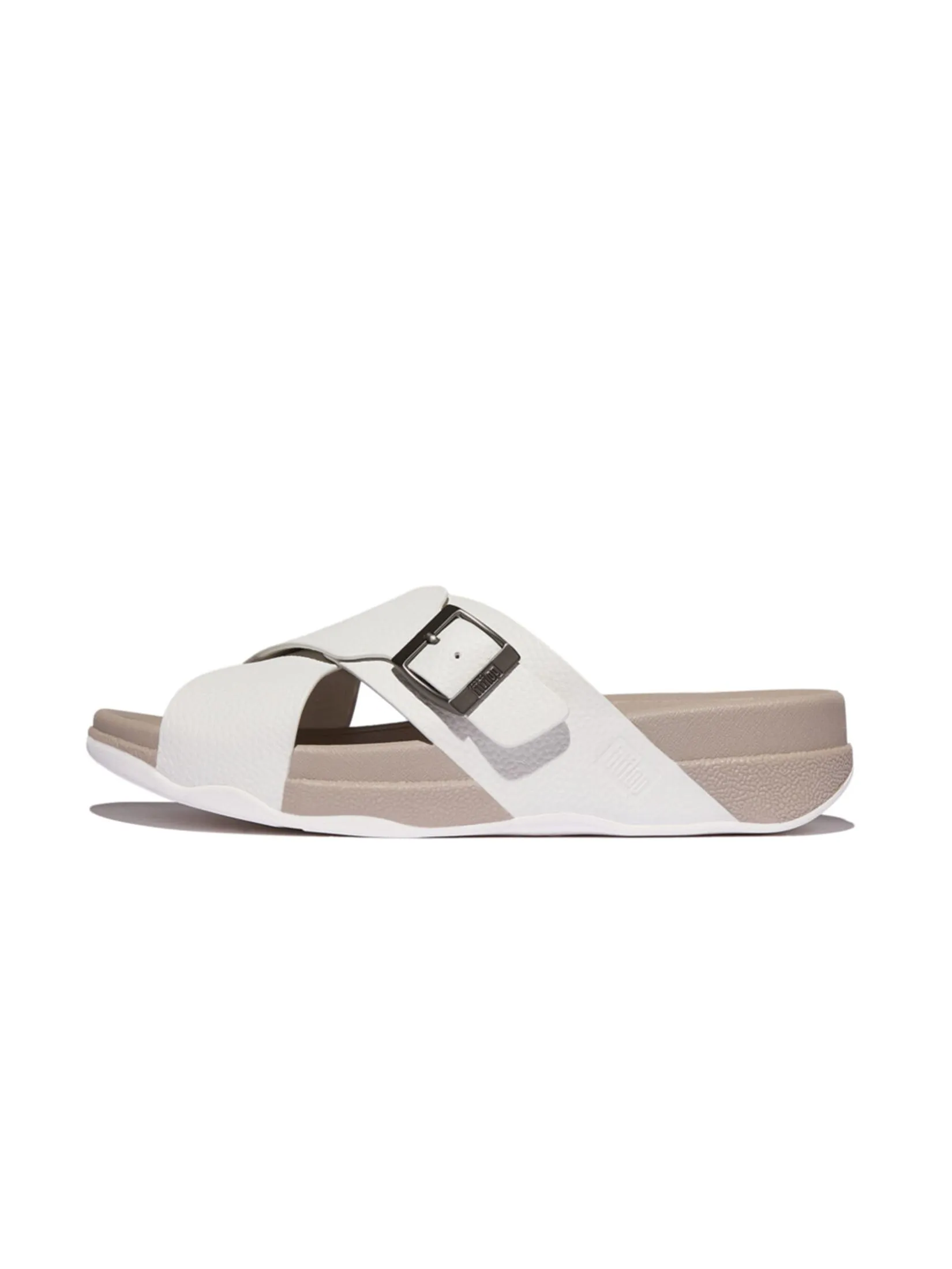 FitFlop™ MEN'S SURFER BUCKLE TUMBLED CROSS S WHITE Size - 11 UK