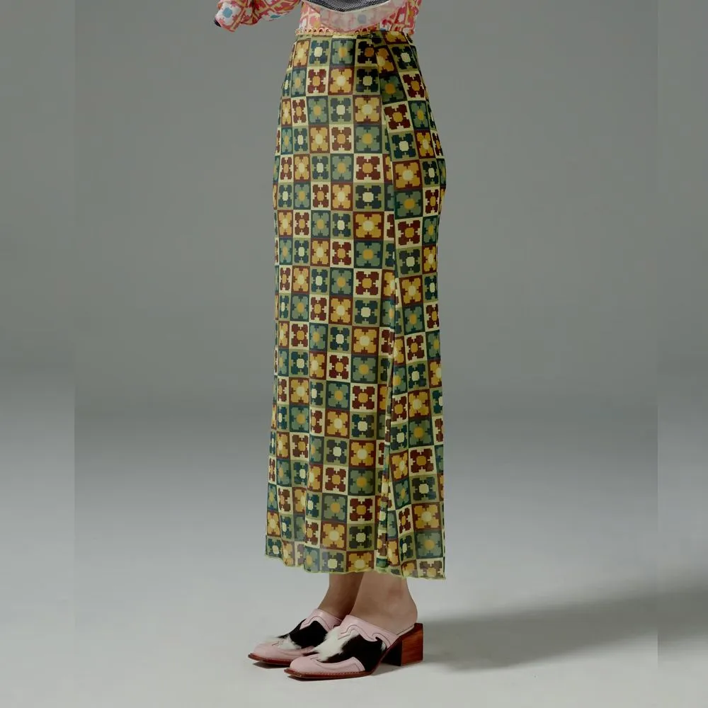 BLACKDOG BKK Green daisy skirt