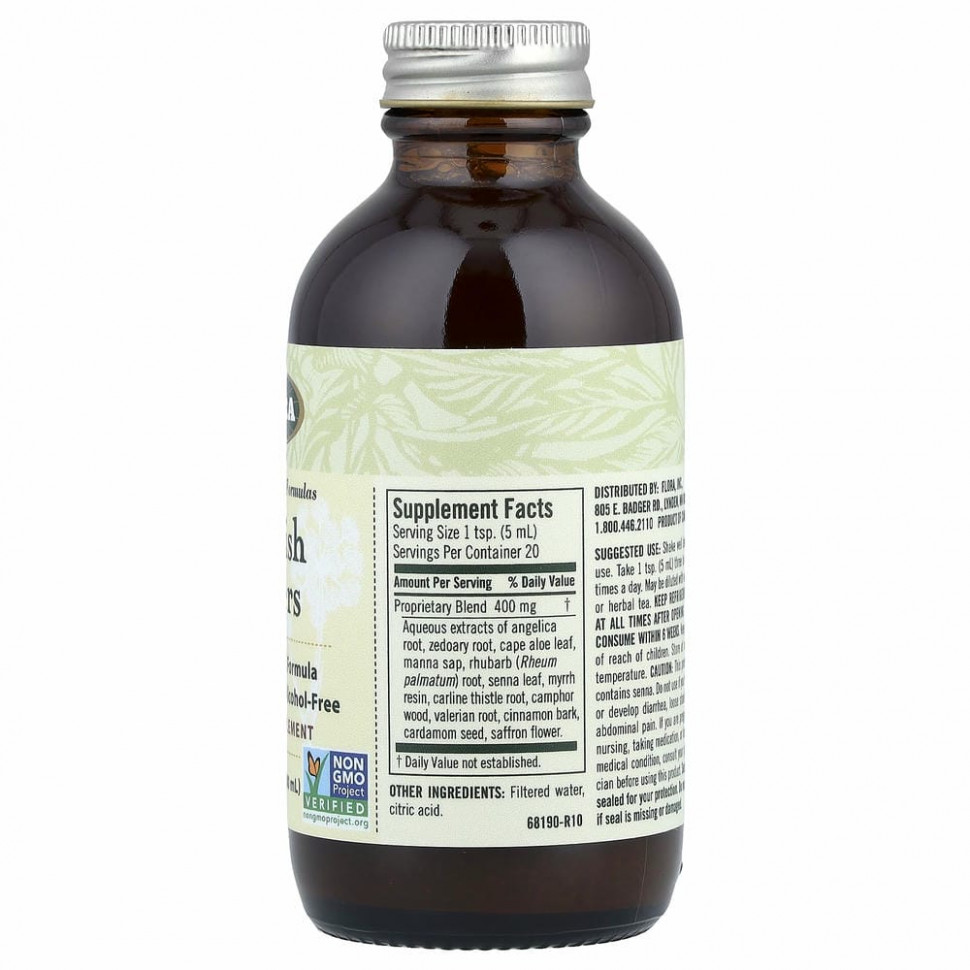 Flora, шведская горькая настойка, без алкоголя, 100 мл (3,4 жидк. унции)