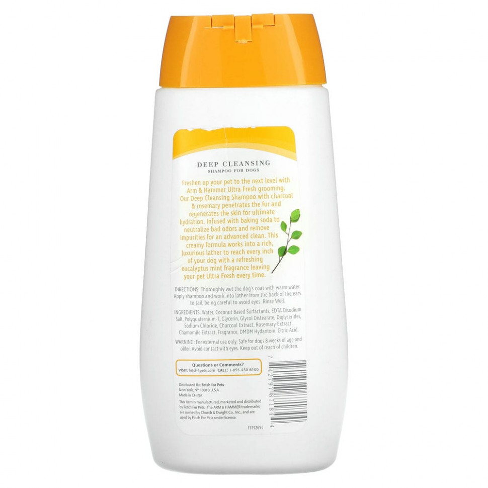 Arm & Hammer, Ultra Fresh, шампунь для глубокого очищения, для собак, с мятой и эвкалиптом, 473 мл (16 жидк. Унций)