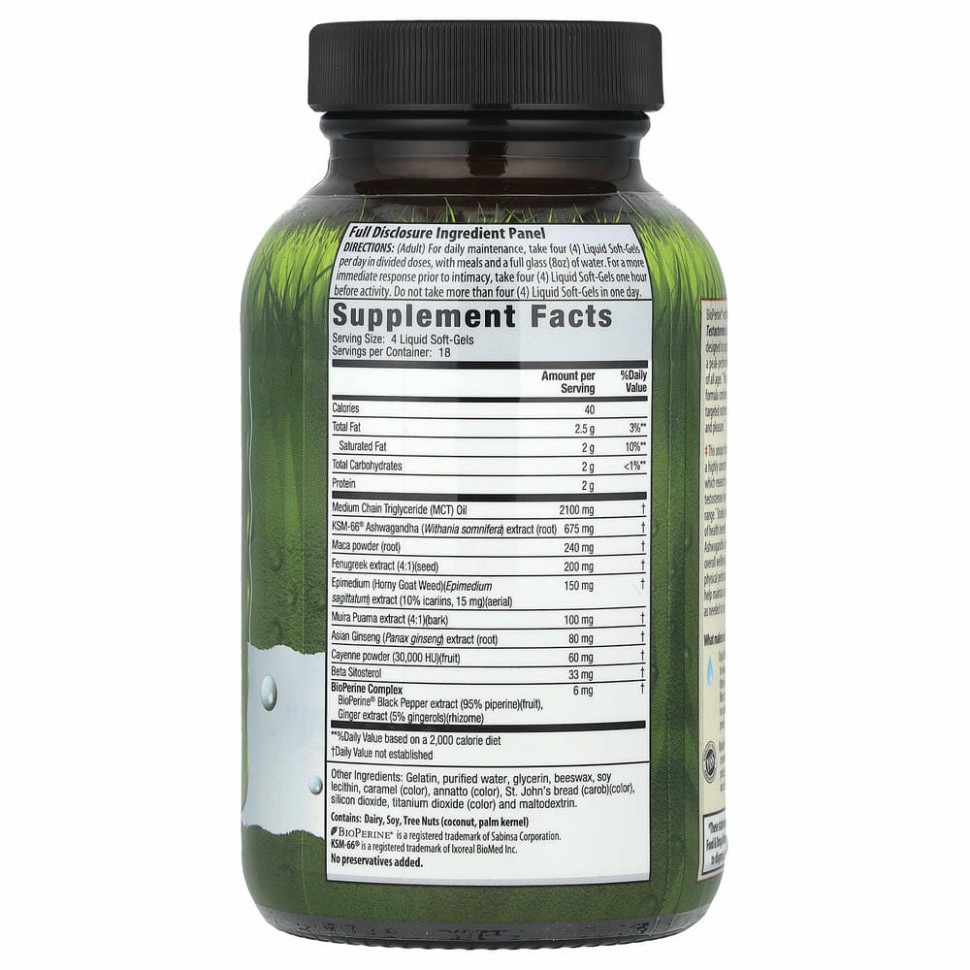 Irwin Naturals, 'Стальное либидо', средство для максимизации уровня тестостерона, 75 мягких желатиновых капсул с жидкостью