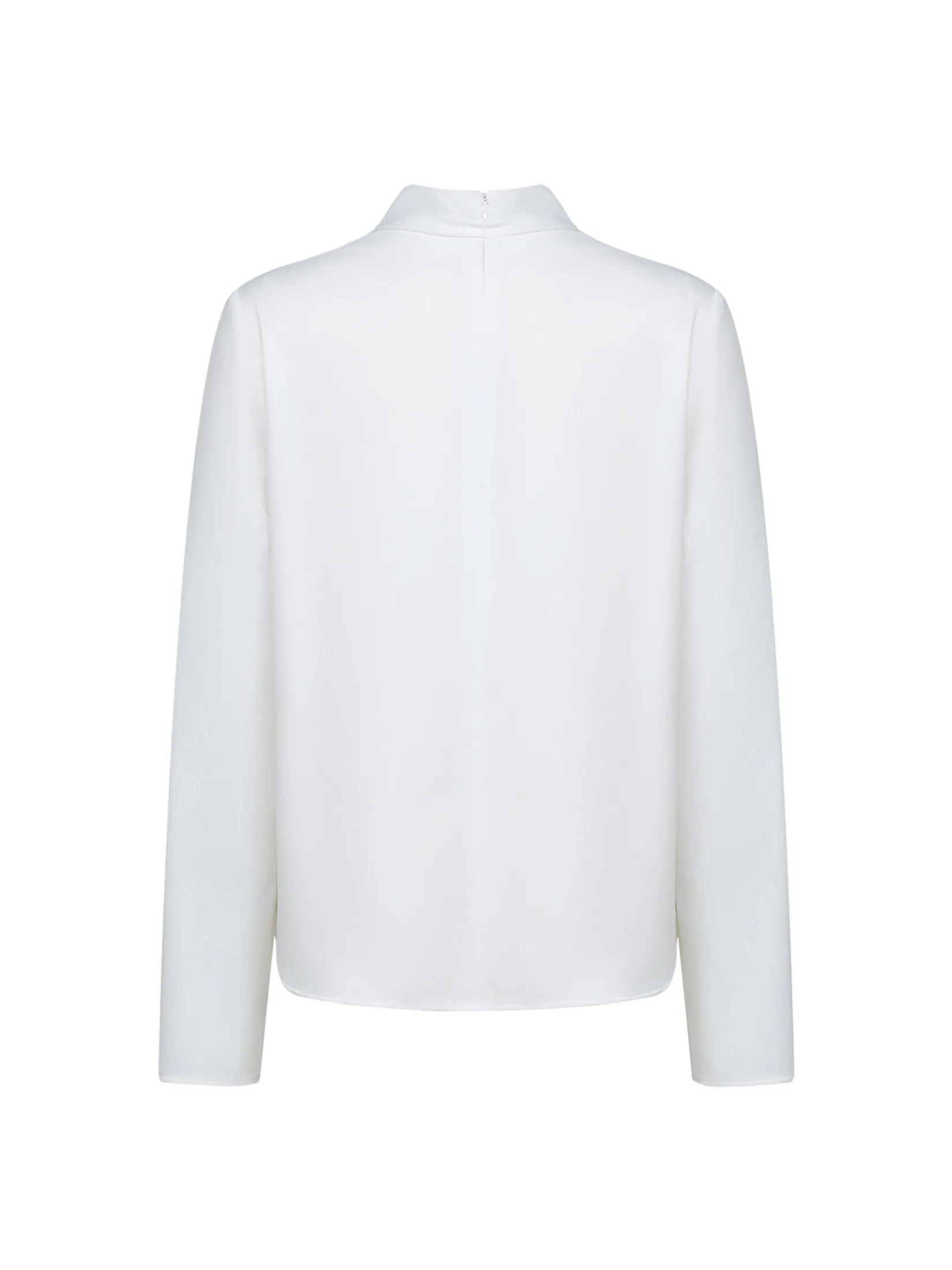 G2000 Women Clothing Crepe Colour Block Stand Long Sleeve Collar Blouse Regular Fit - Off-White