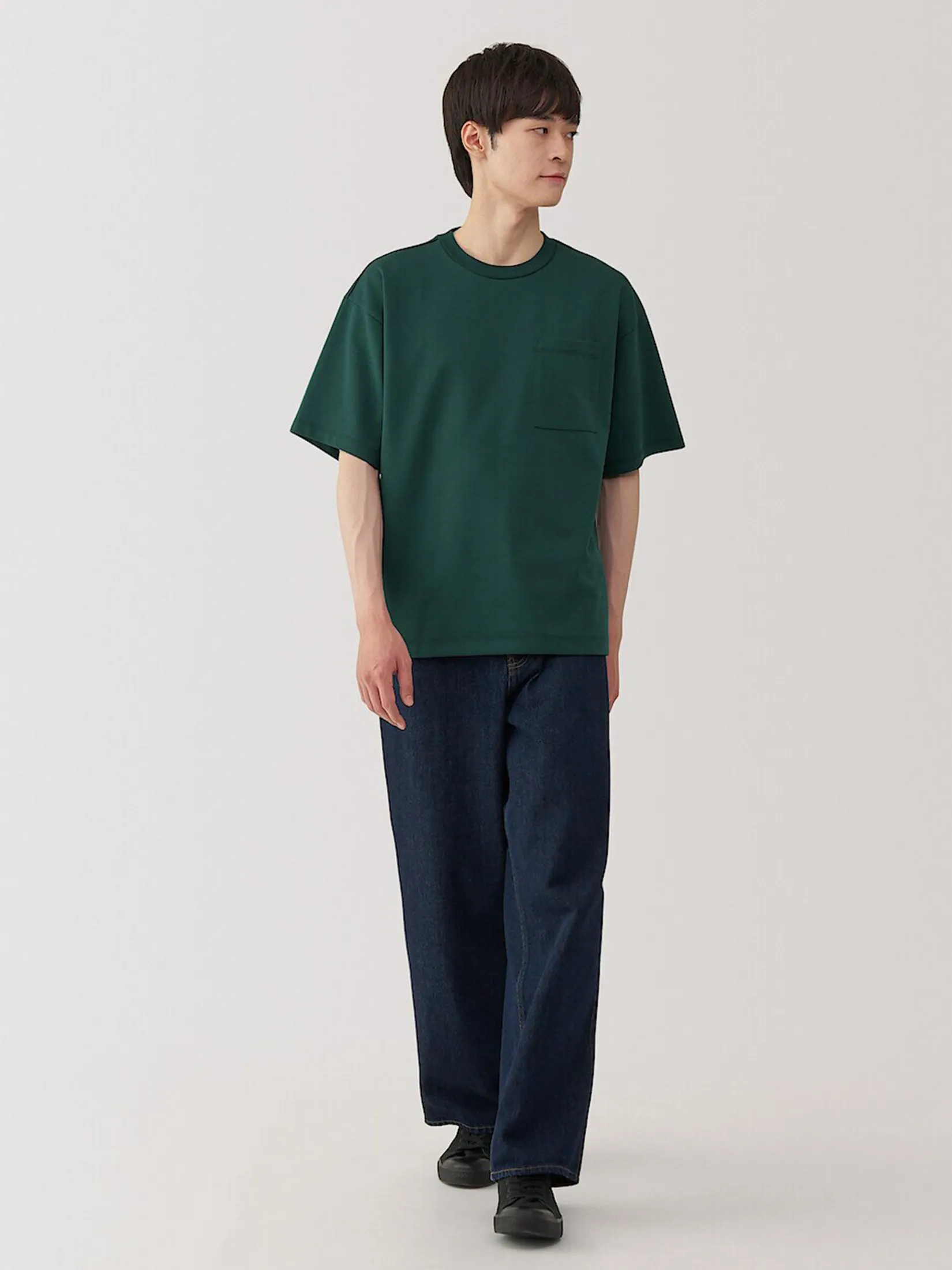 MUJI Men T-Shirt Cool Touch Short Sleeve