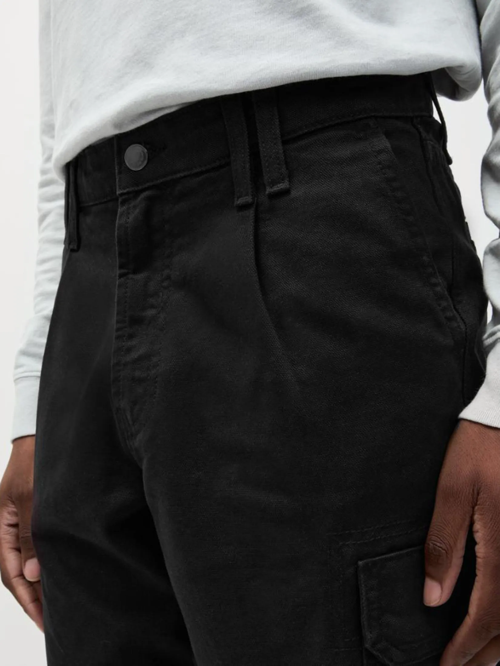 MARKS & SPENCER Men Cargo Trousers Loose Fit Pure Cotton Textured