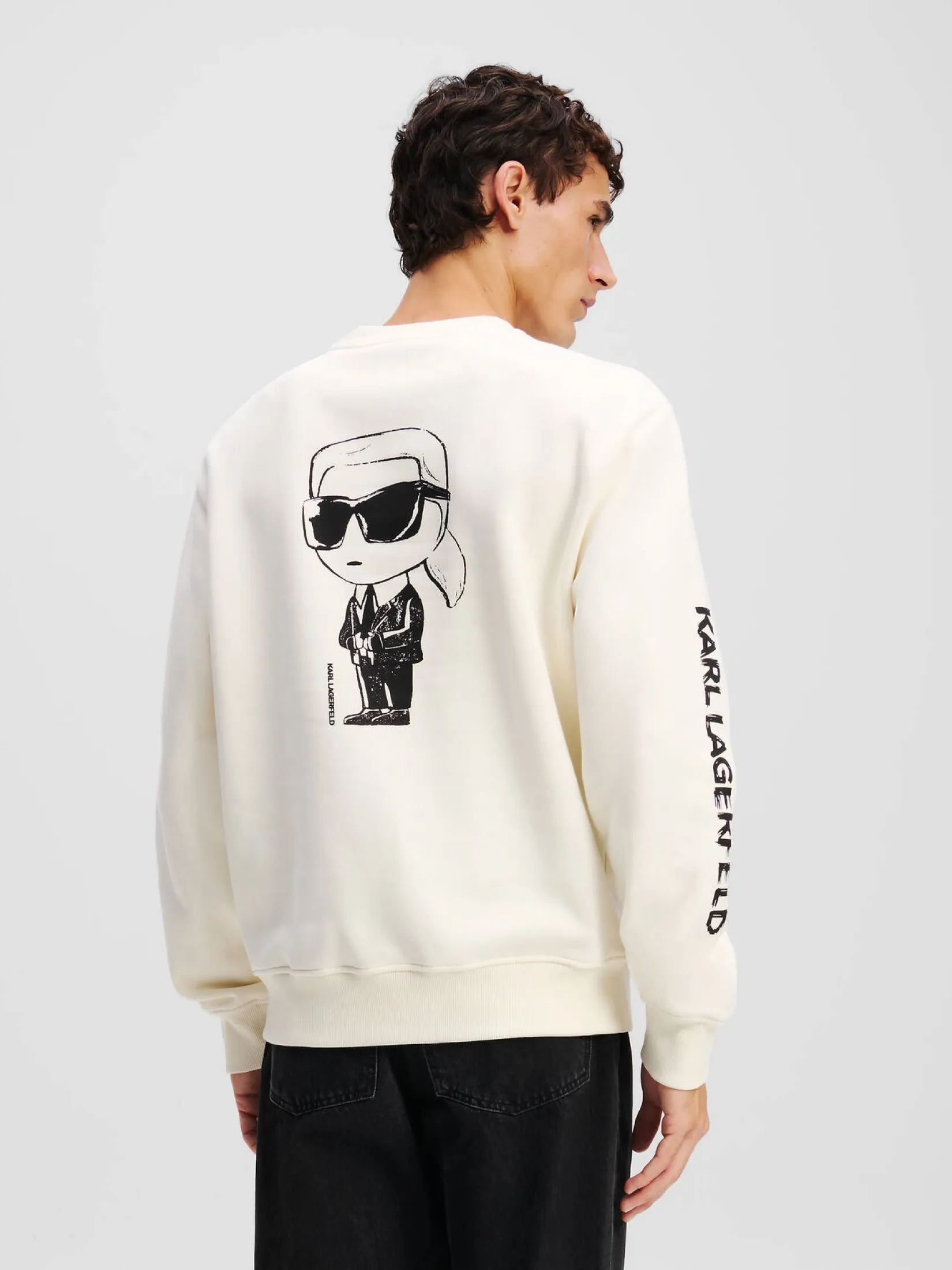 KARL LAGERFELD RTW-1 BIG IKON SWEATSHIRT CANNOLI CREAM