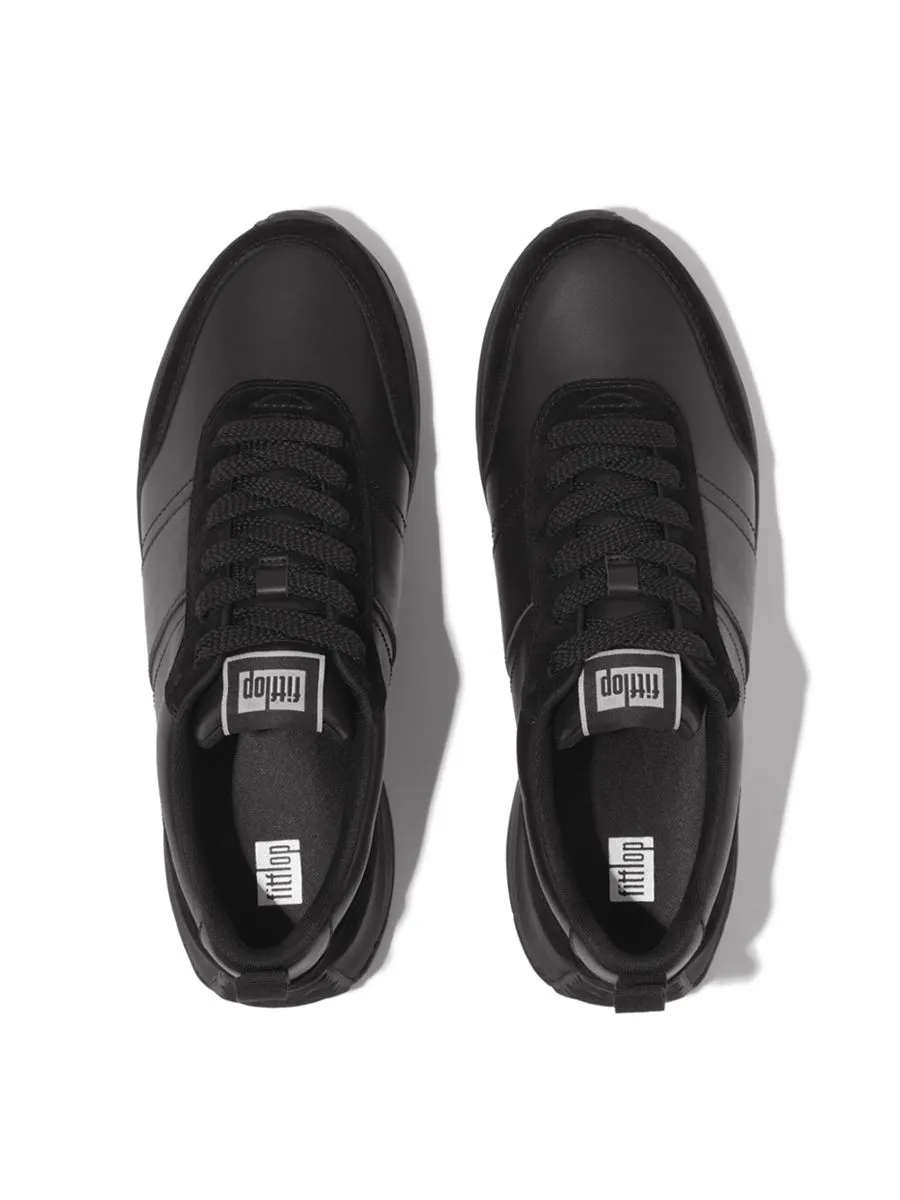 FitFlop™ MEN'S F-MODE FLOW LEATHER/SUEDE BLACK