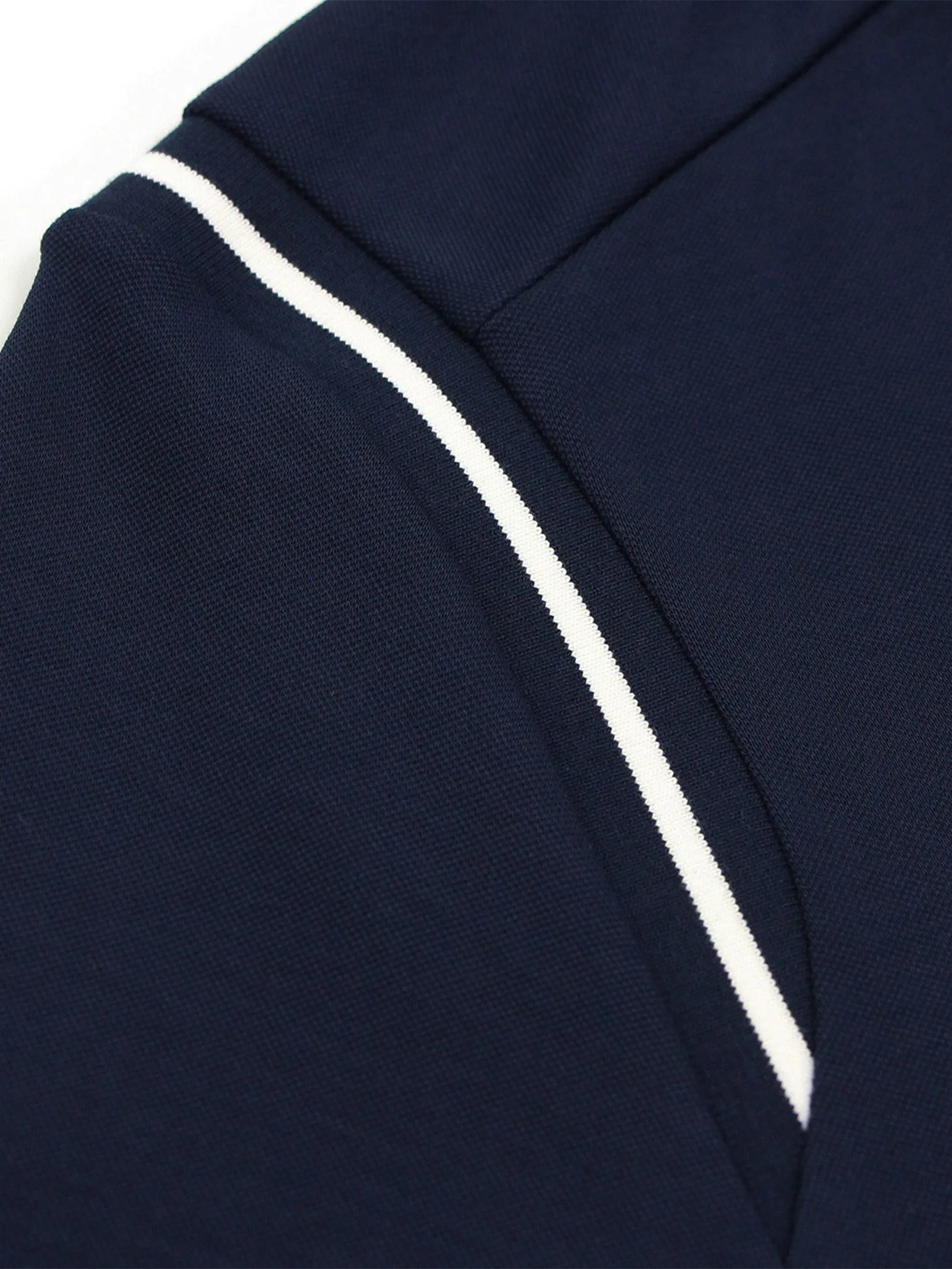 GIORDANO Men's Slim Zip-Up G-Motion Tee (Tennis) Navy