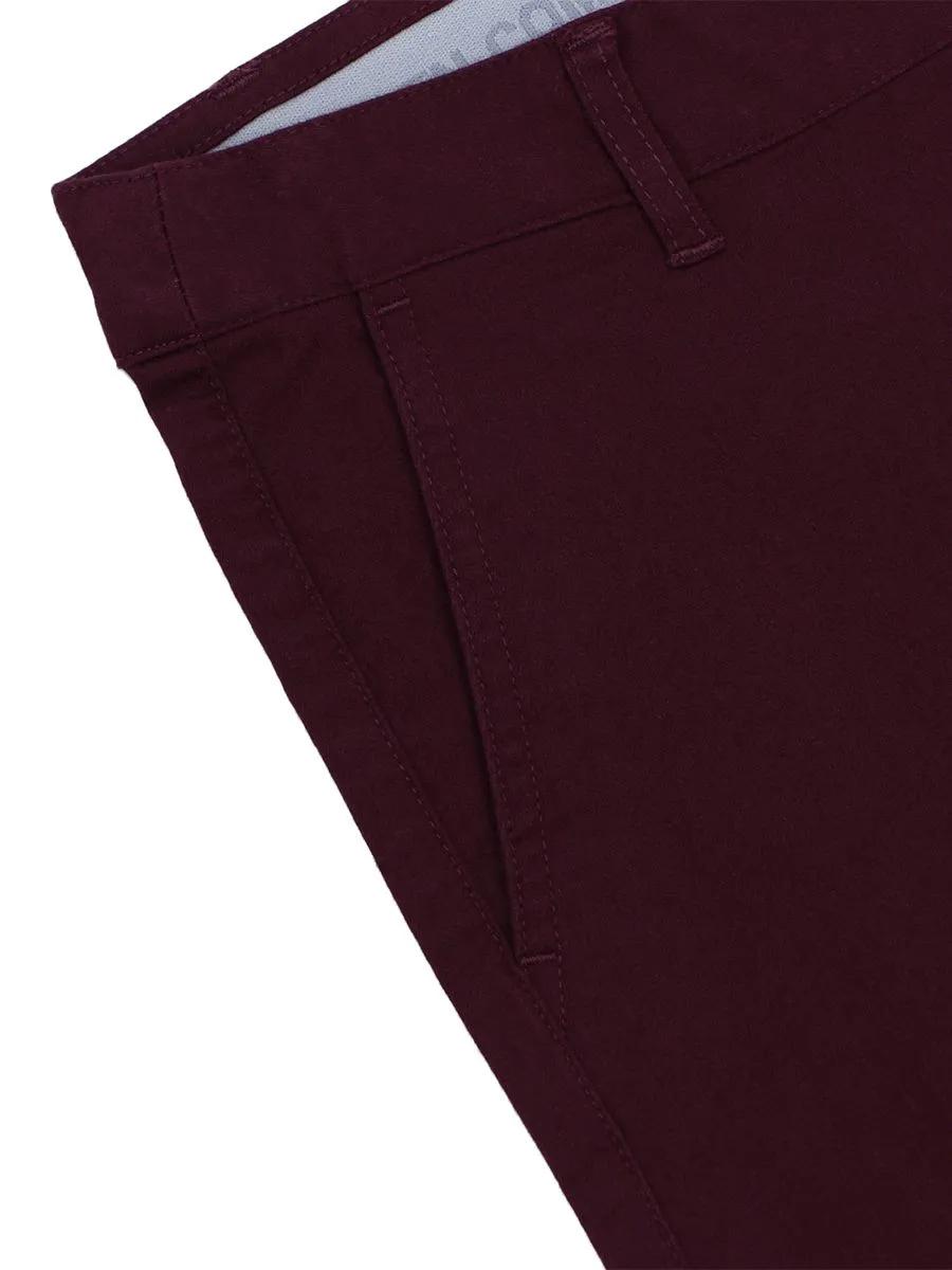 GIORDANO Women's Twill Mid-Rise Slim Fit Pocket Shorts (180 Elastic Waistband) Burgundy red