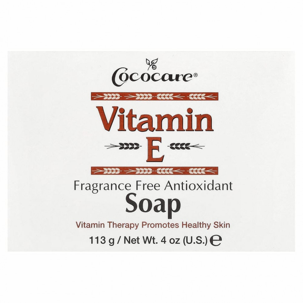 Cococare, Мыло с витамином E, антиоксидант без отдушек, 113 г (4 унции)