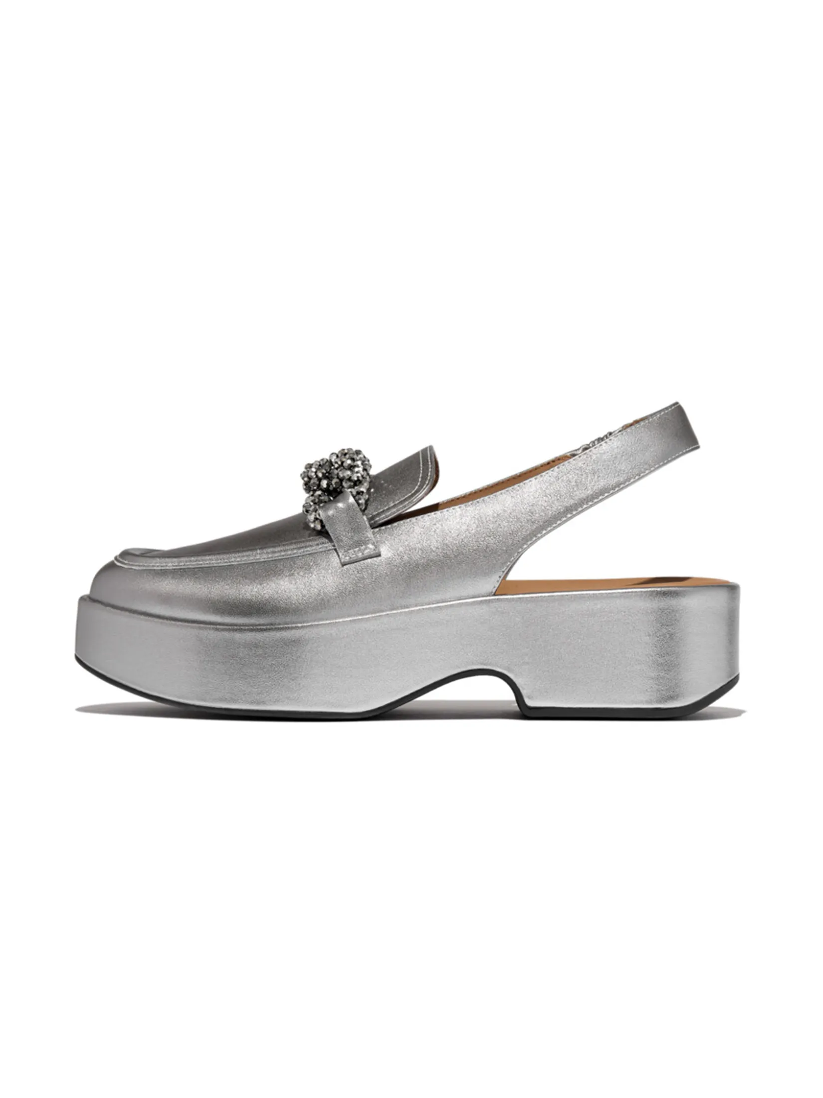FitFlop™ WOMEN S F-LUMA BEADED-CHAIN SLINGBACK SILVER
