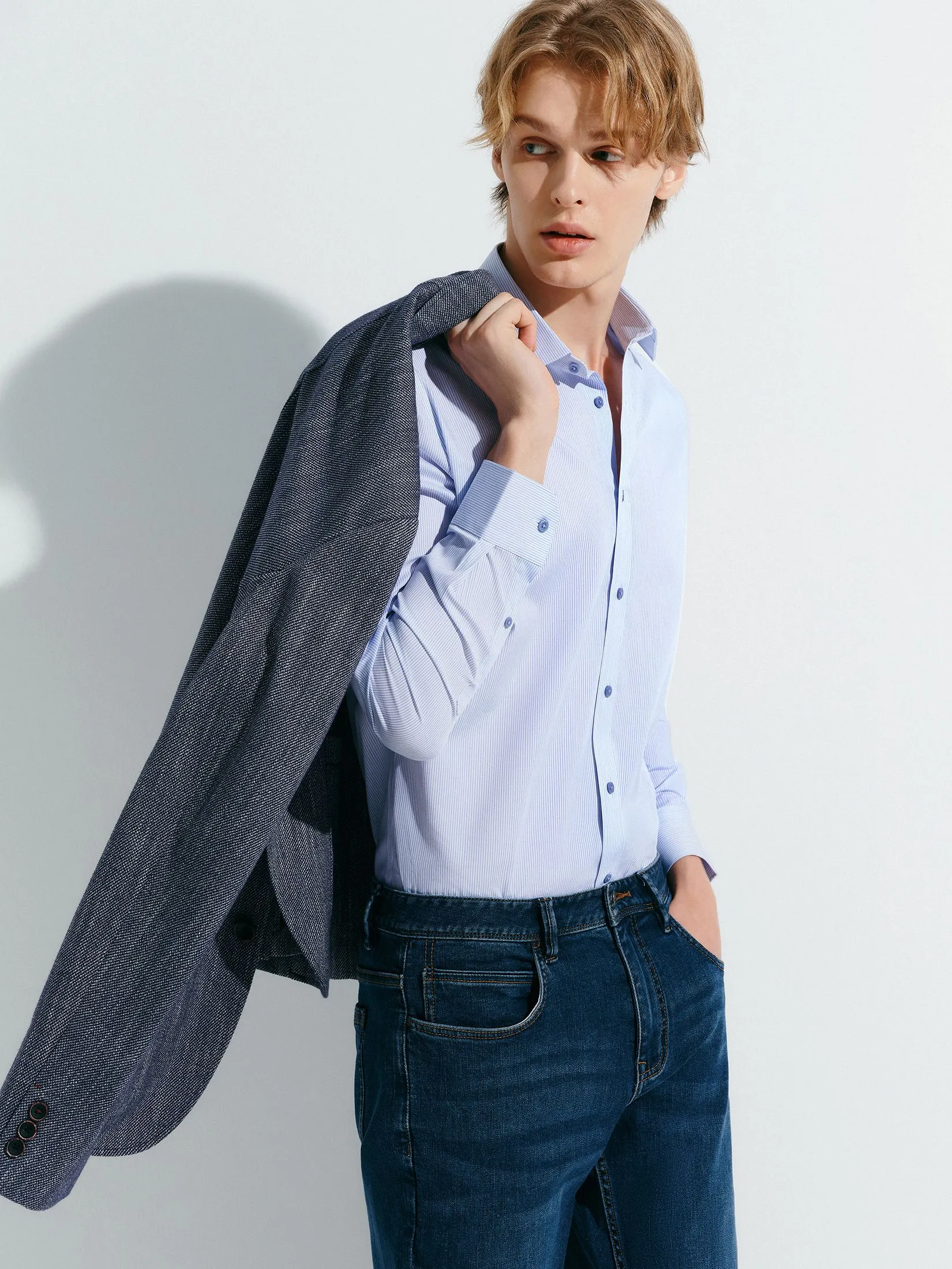 G2000 Men Clothing Wrinkle Free Formal Shirt  Smart Fit - Blue