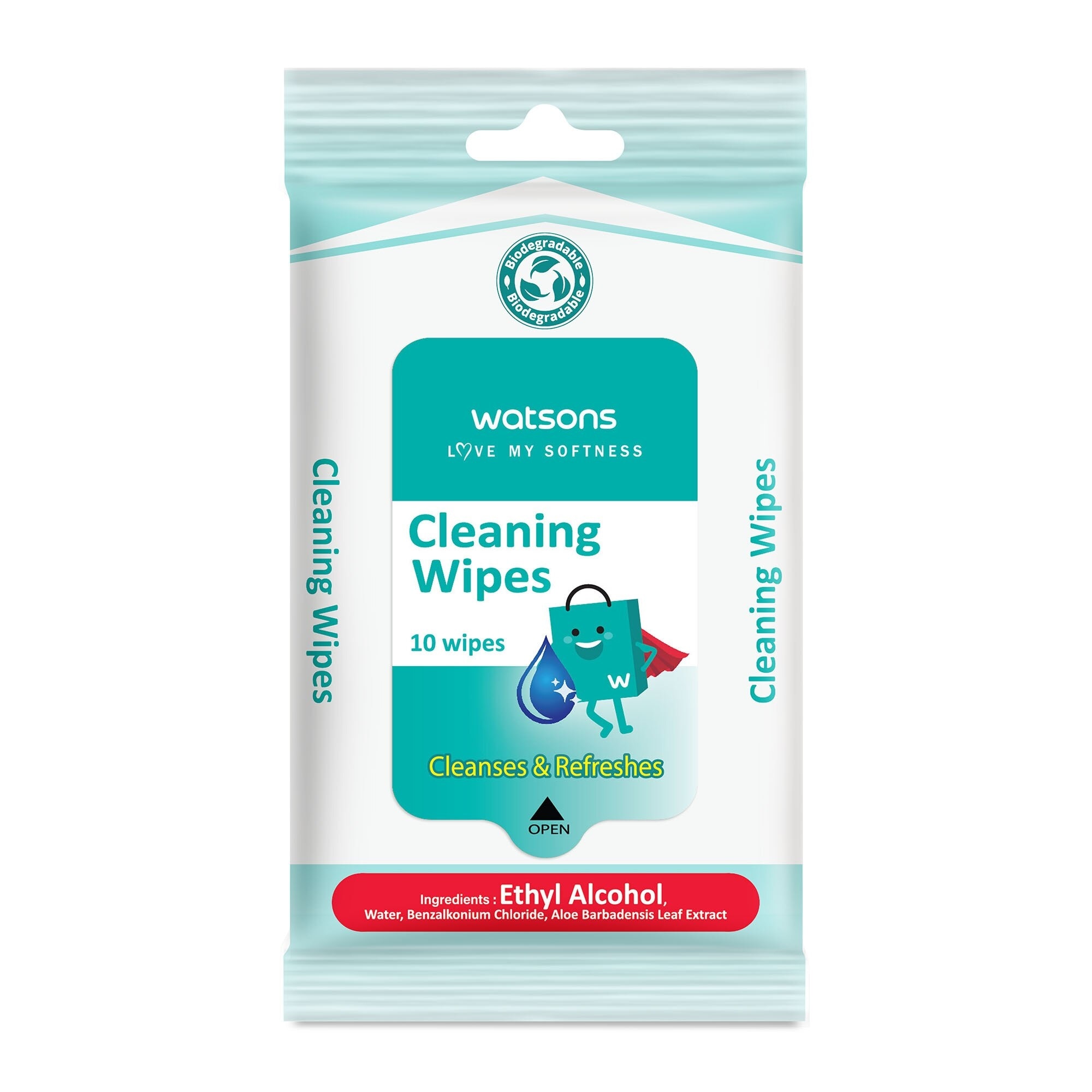 Watsons Alcohol Cleaning Wipes 10sheets.