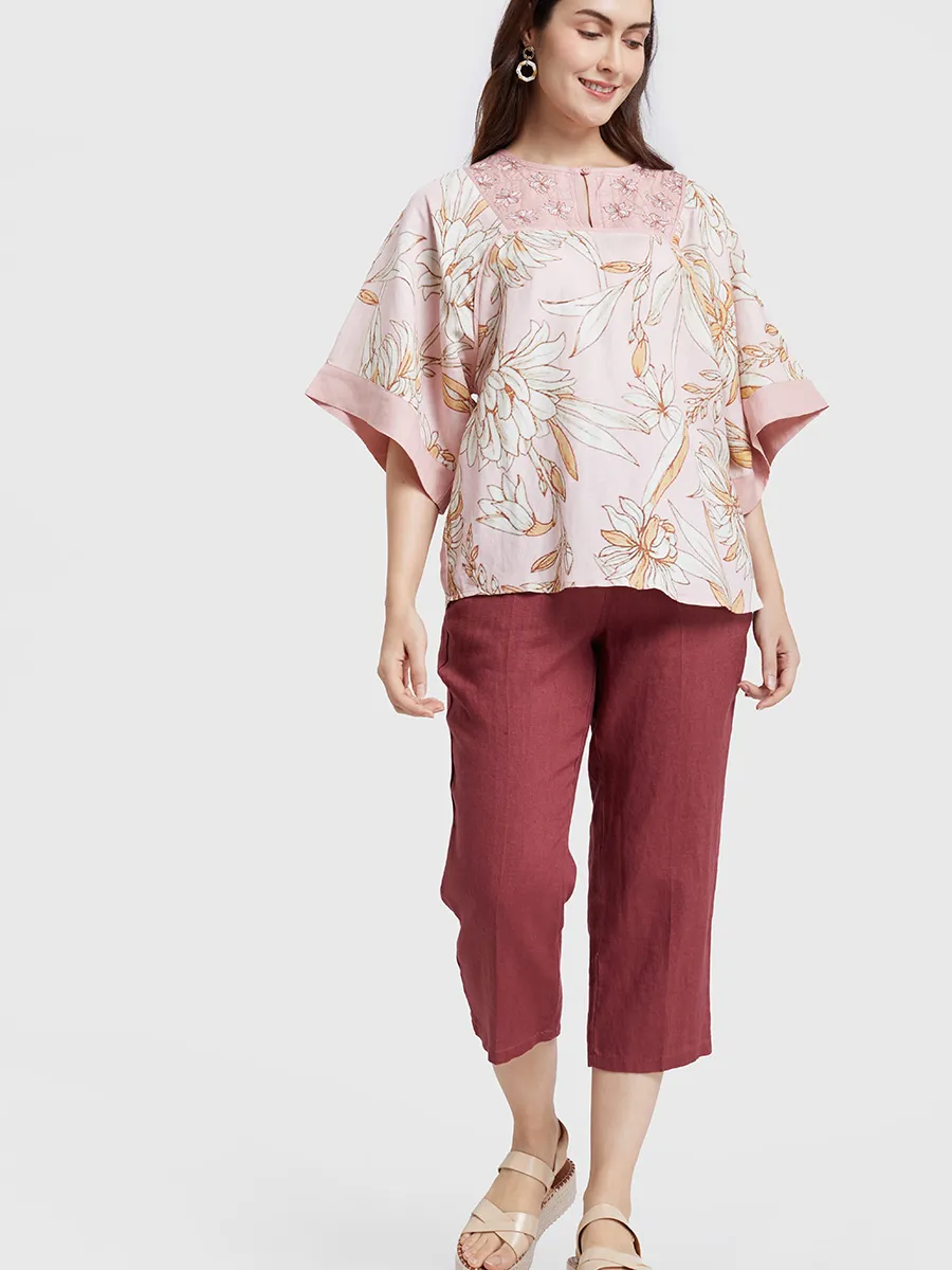 ESTIMATE Women Crop Pants Linen