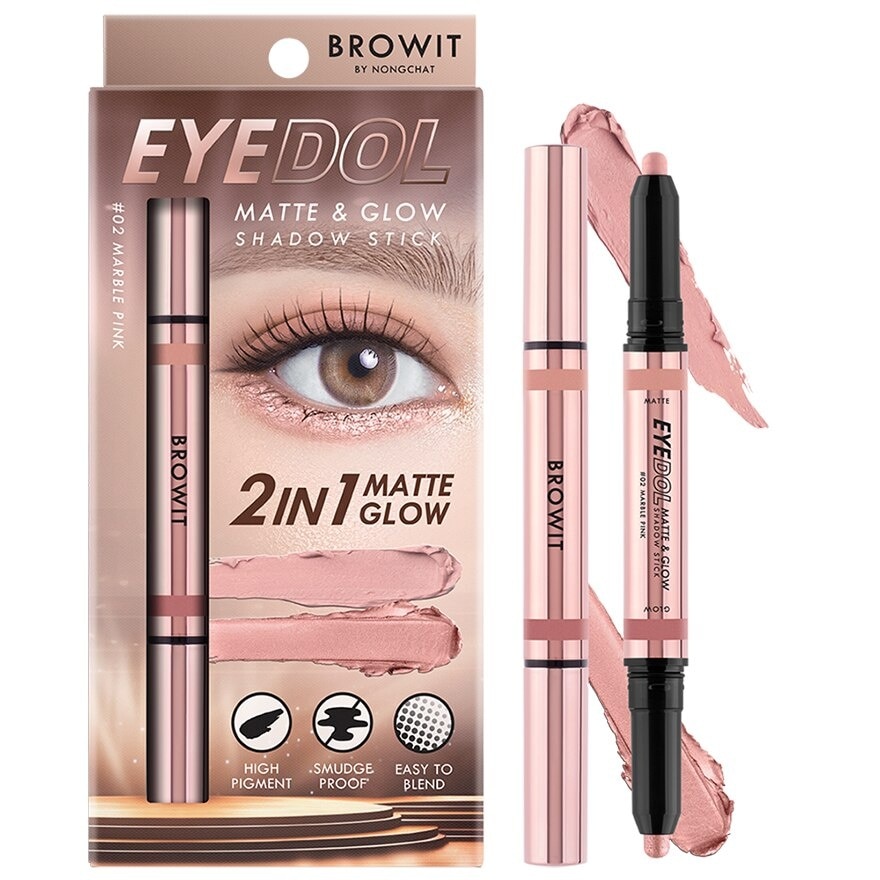 Browit Eyedol Matte&Glow Shadow Stick 02 - 01 Peachy Pink