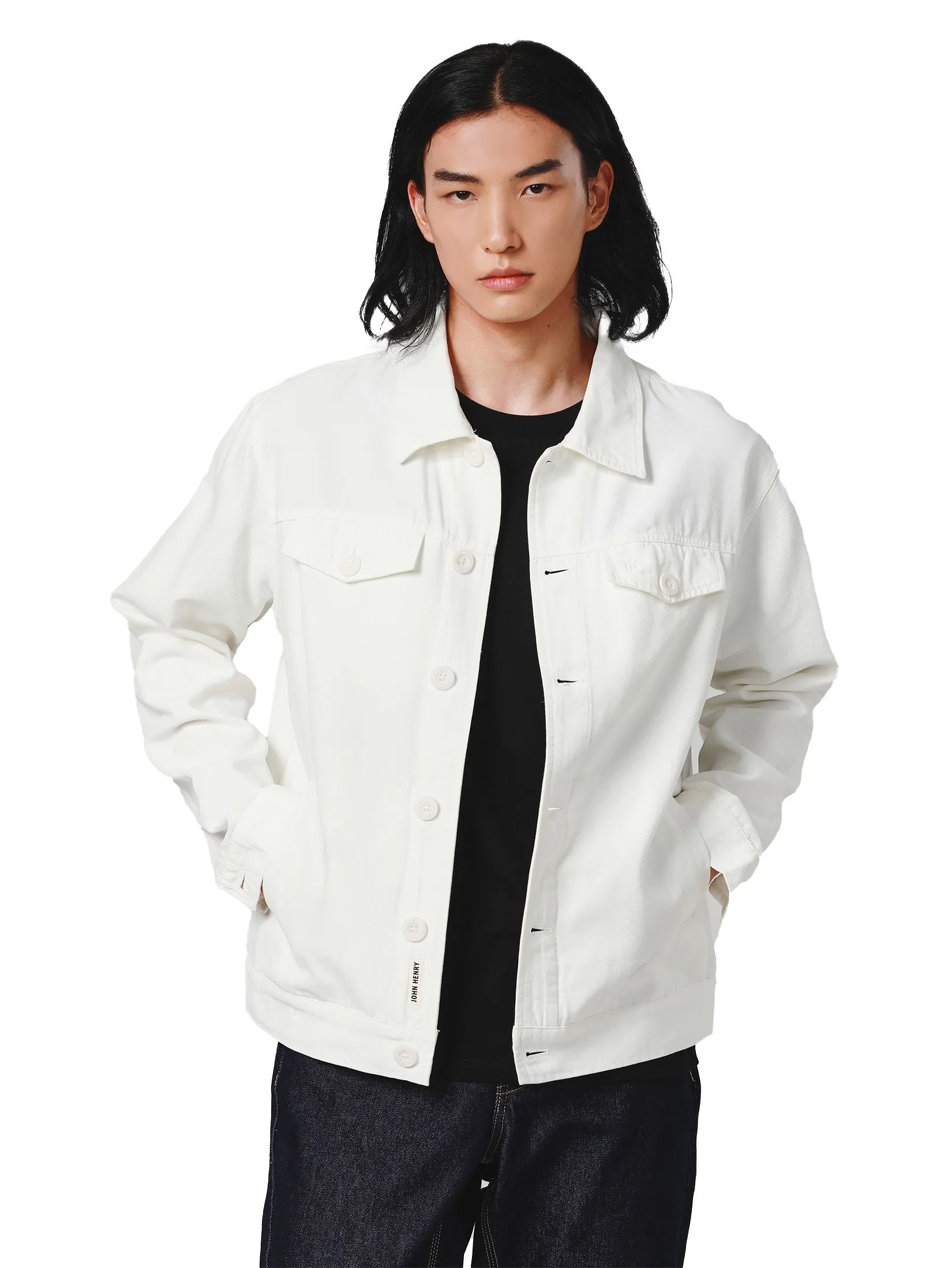 JOHN HENRY Men's Jacket (Slim Fit) DENIM White