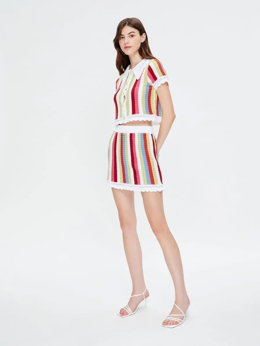 ASV (AW23) Penelope Women Knitted Mini Skirt Multicolor