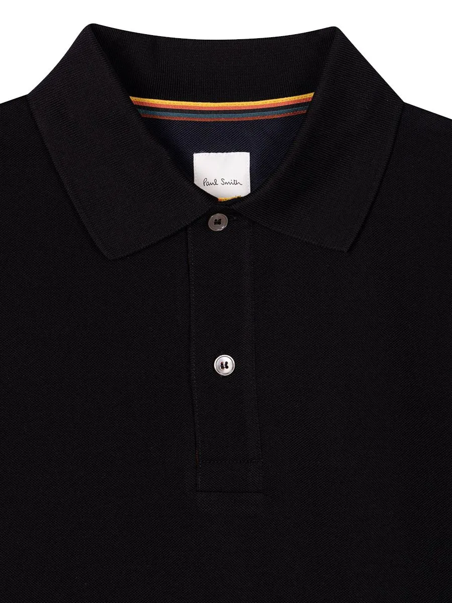 PAUL SMITH POLO SHIRT MENS STR PLACKET POLO BLACK