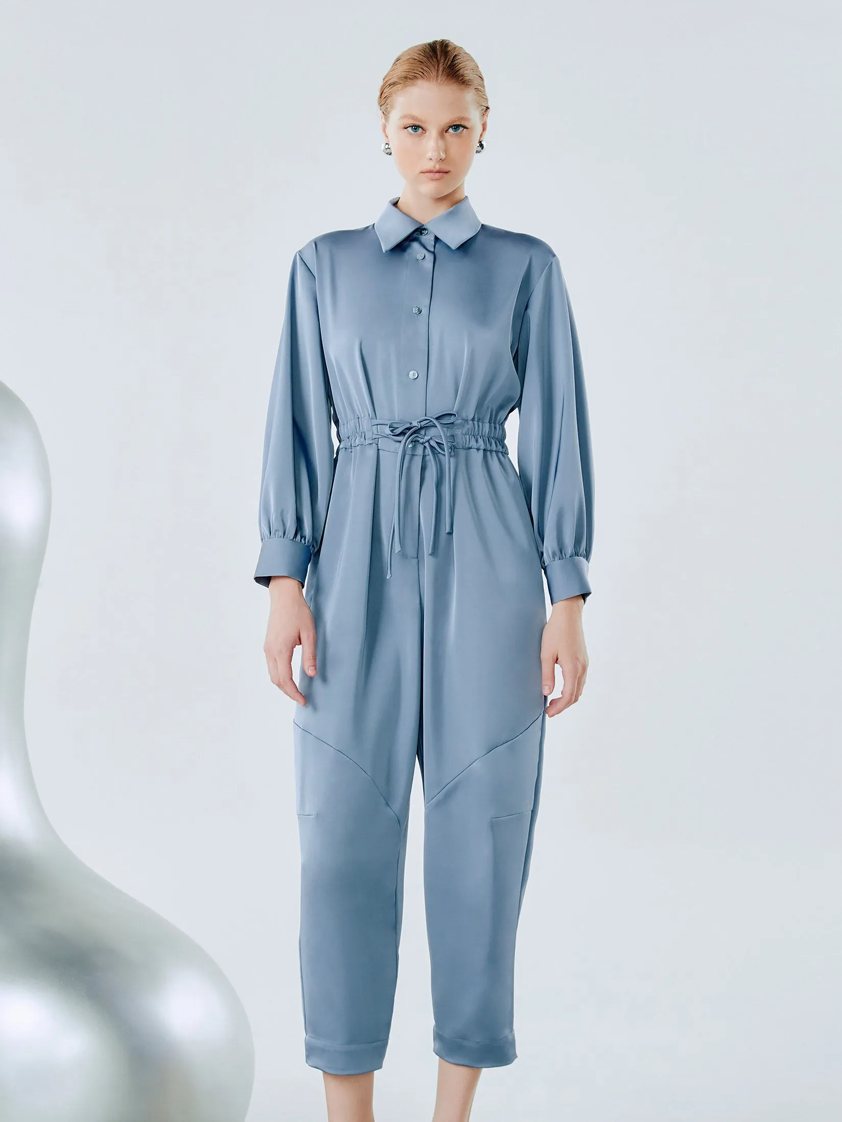 SHAKA Woman Jumpsuit Satin Blue