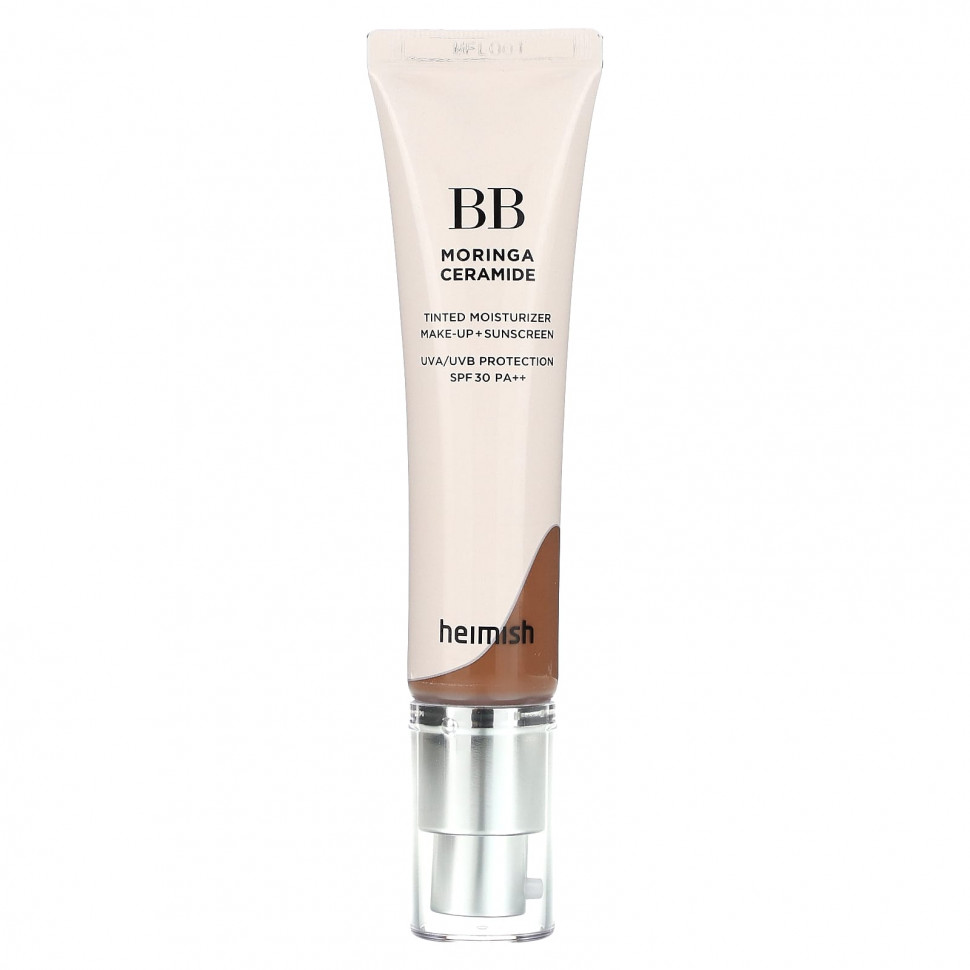 Heimish, BB Moringa Ceramide, тонирующее увлажняющее средство для макияжа и солнцезащитного крема, SPF 30 PA ++, глубокий, 30 г (1,05 унции) - HEI-76214-21C светлый нюдовый