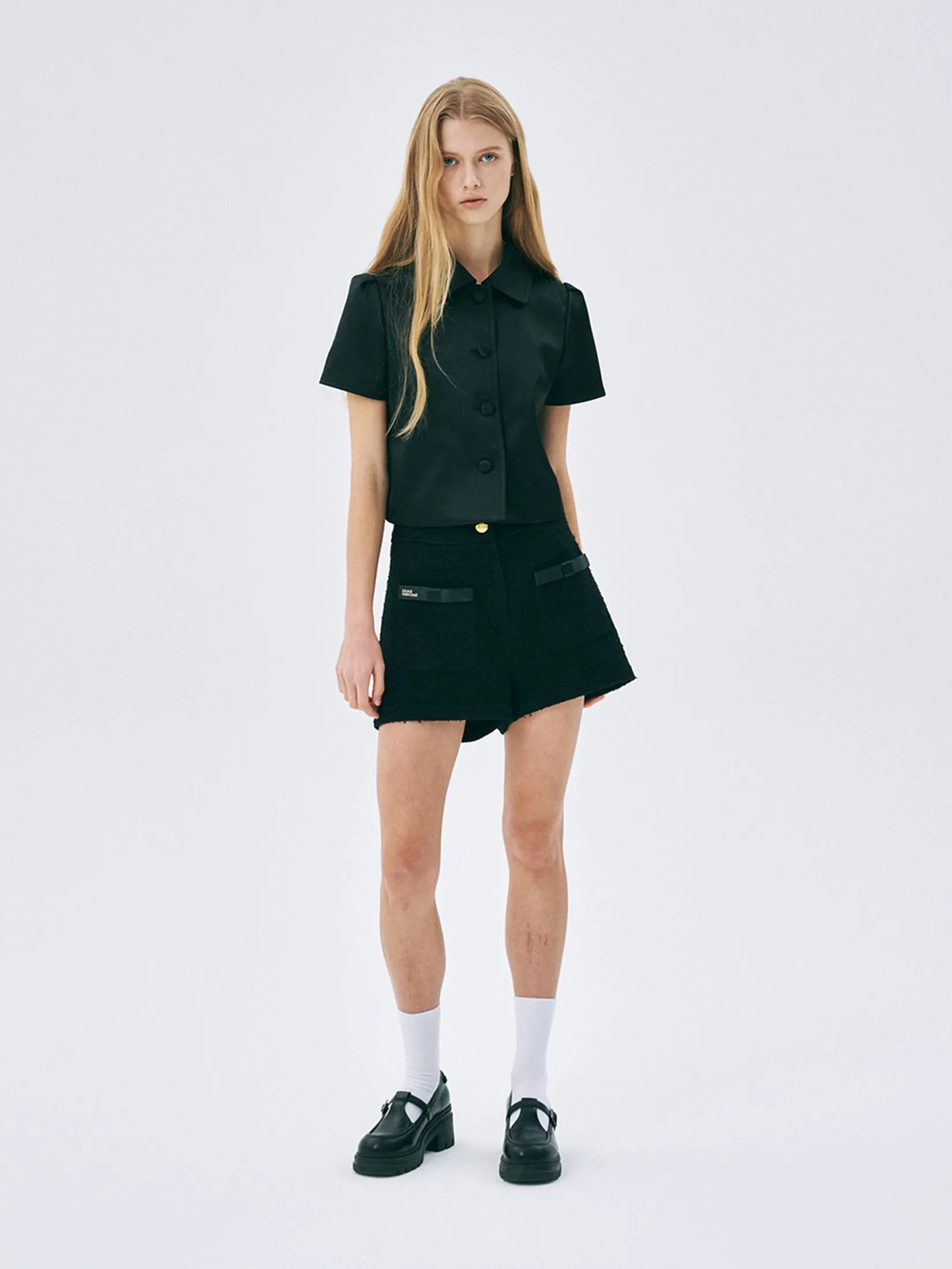 MARDI MERCREDI Spring Tweed Shorts Black M