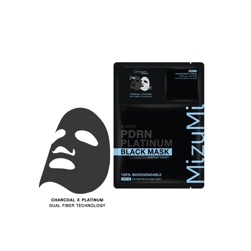 MizuMi PDRN Platinum Black Mask Instant Moist 1'S