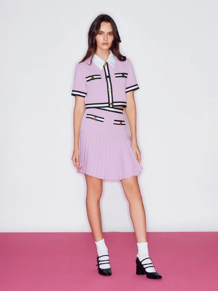 ASV (RS24) Aliza Pleated Women Mini Skirt Pink