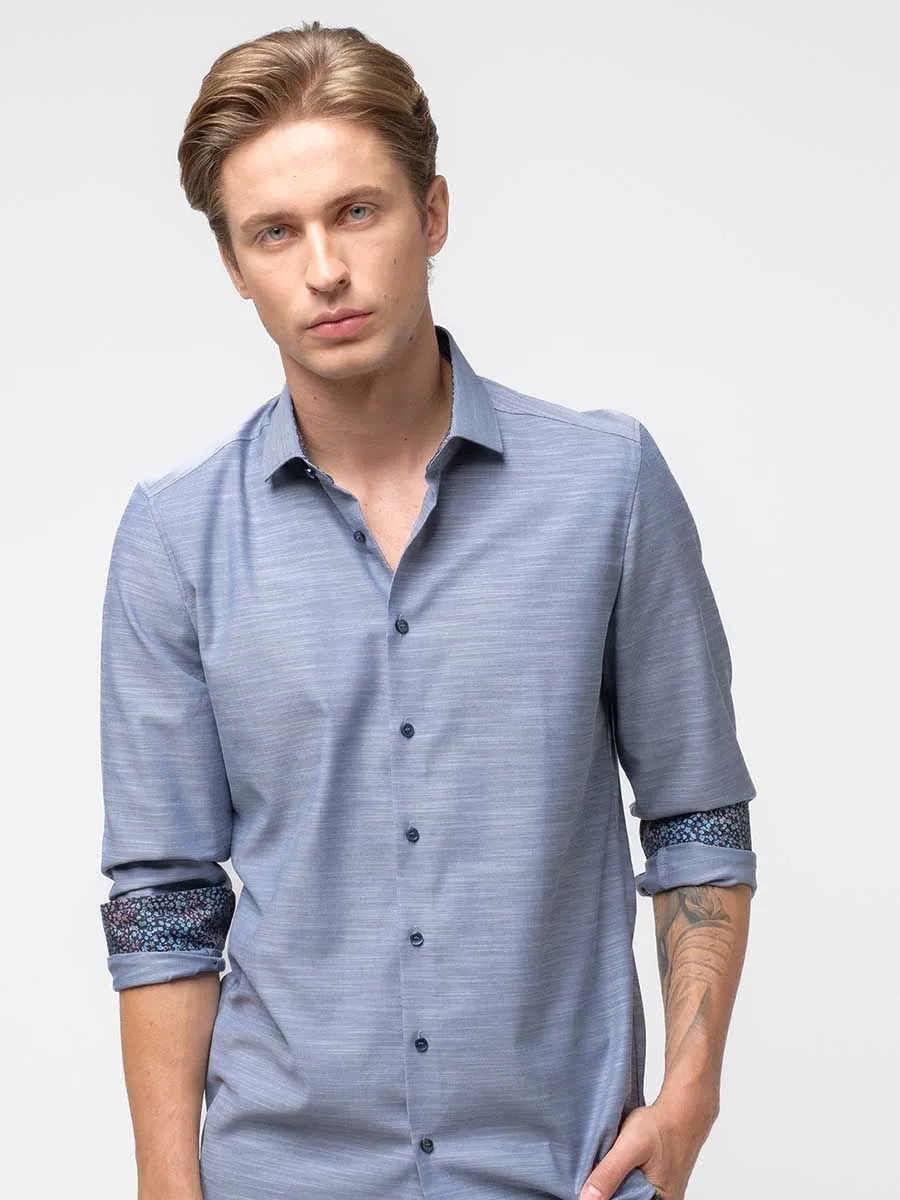 OLYMP MEN SHIRT LONG SLEEVES BODY  FIT MARINE