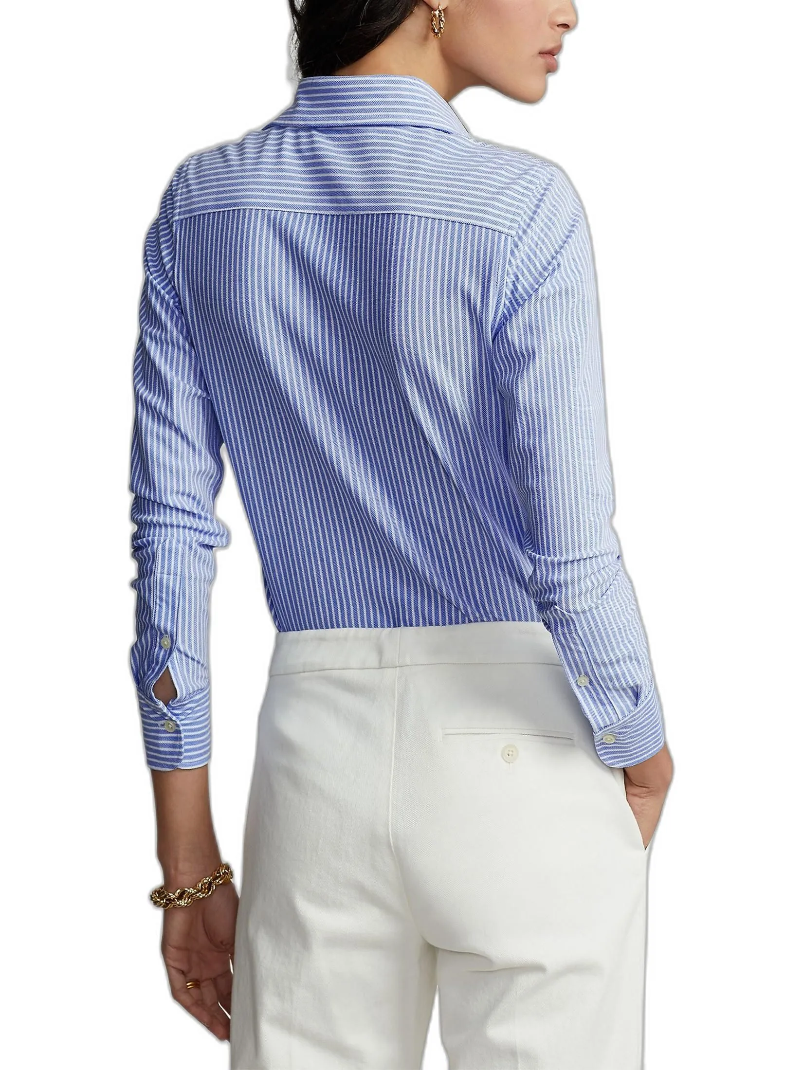 POLO RALPH LAUREN SHIRT-Striped Knit Oxford Shirt WMPOKNIN6820165 400 BLUE