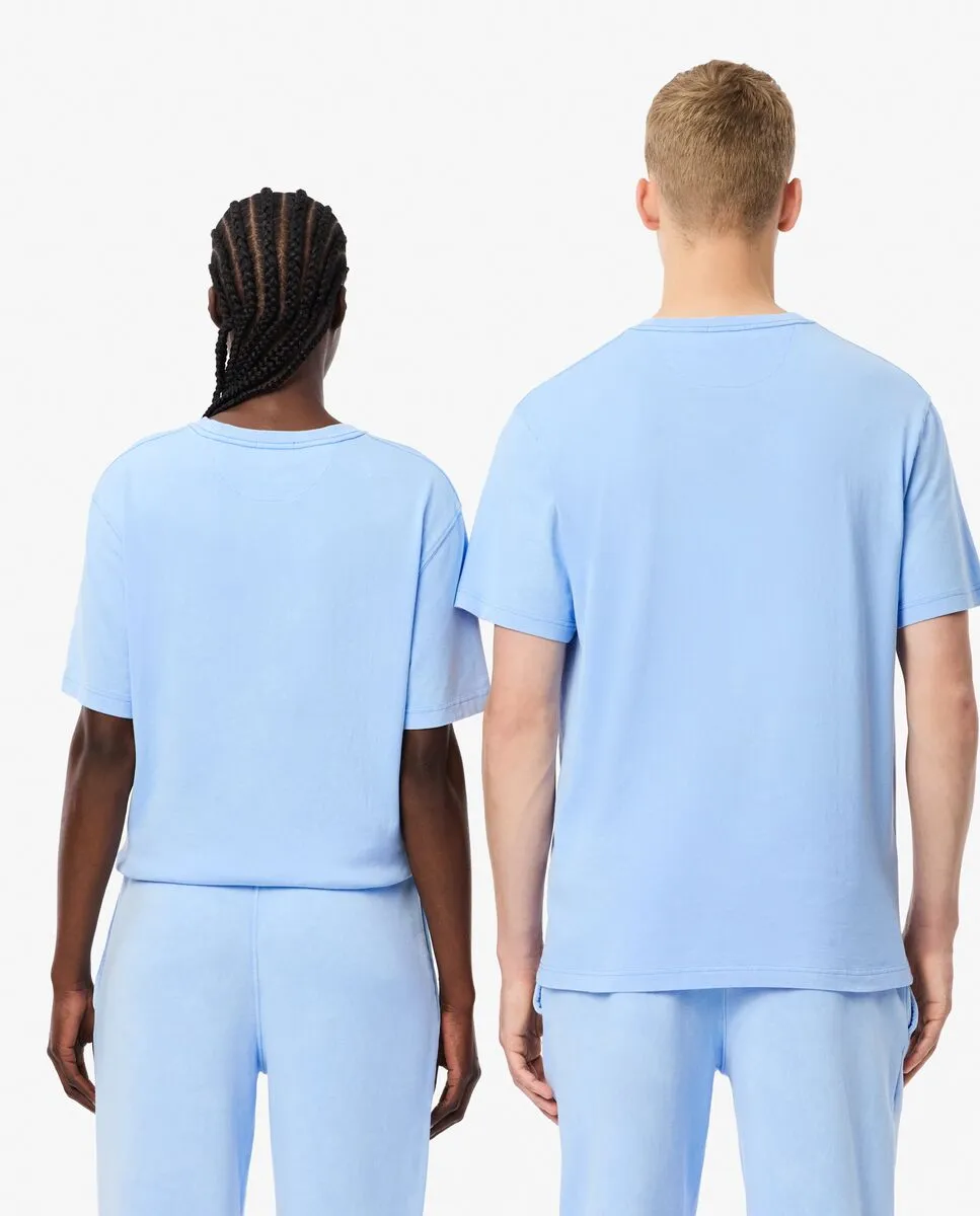 LACOSTE Washed Effect Heavy Cotton T-shirt Blue