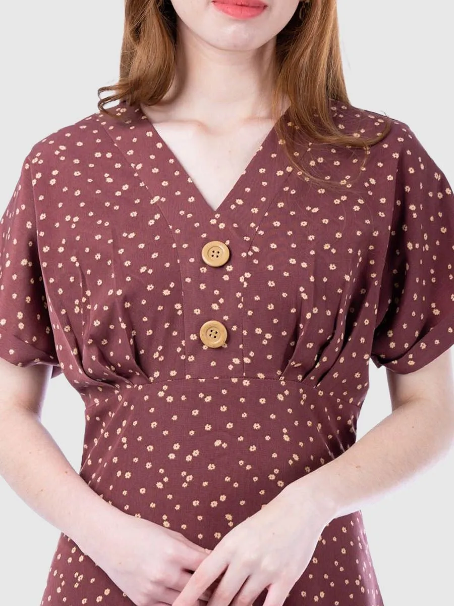 AMILA Women Dress Peach Skin Brown